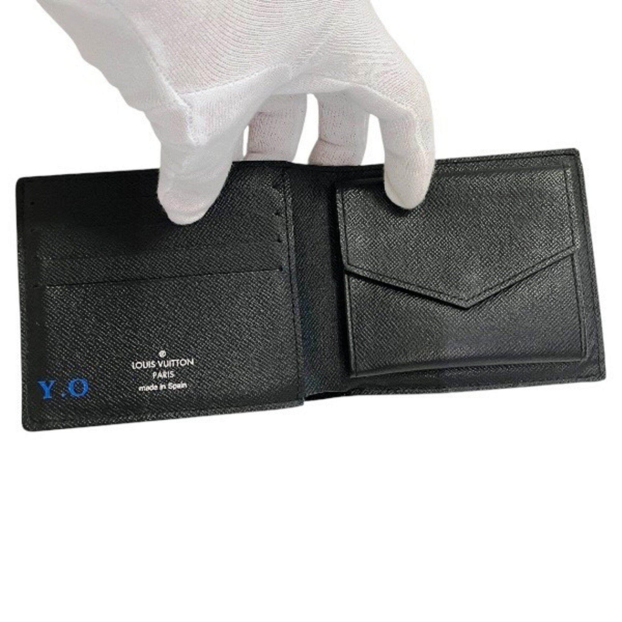 Louis Vuitton Gray Canvas Leather Wallet (Bi-Fold) (Pre-Owned)