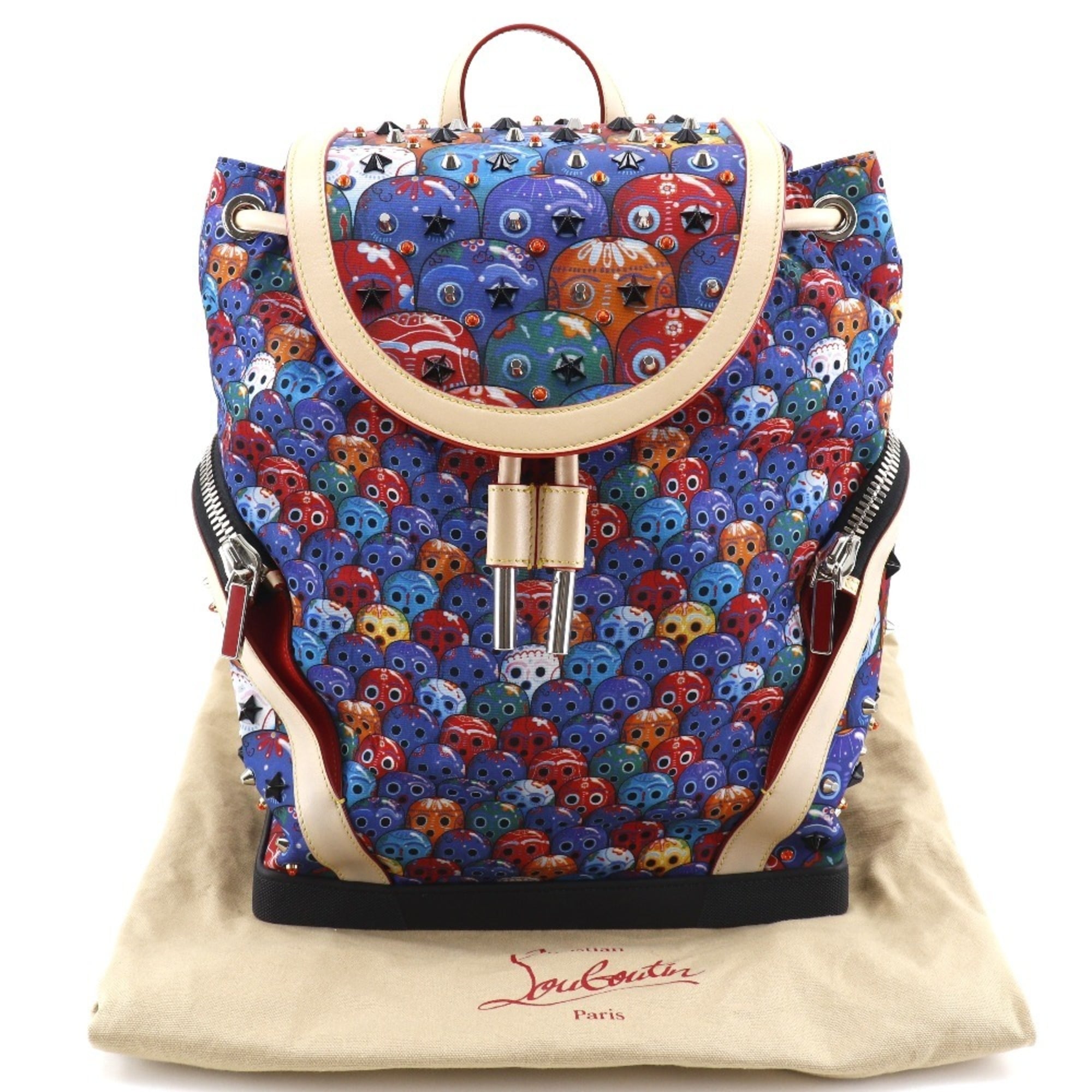 Christian Louboutin Multi-Color Nylon Leather Backpack (Pre-Owned)