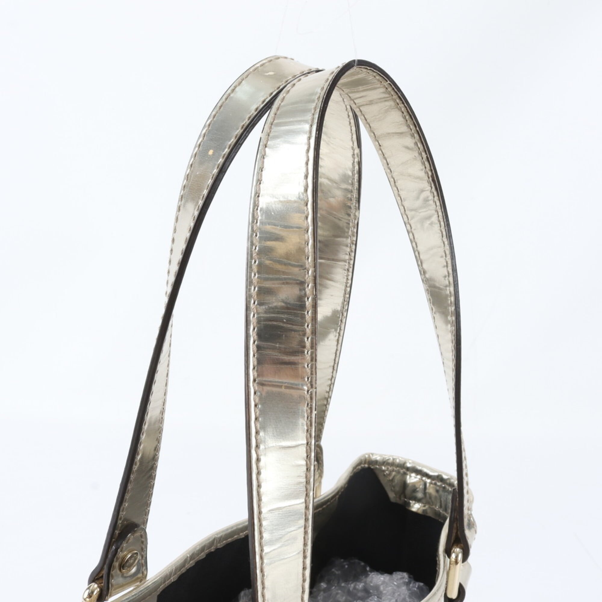Gucci Beige Cream Silver Gg Supreme Leather Handbag (Pre-Owned)
