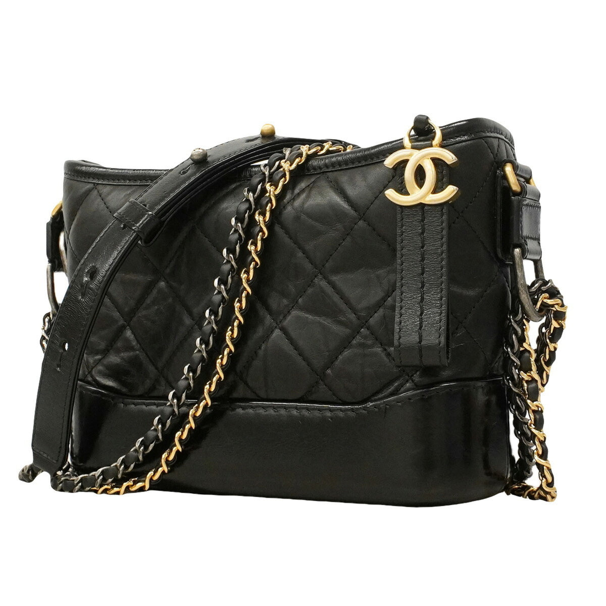 Chanel Black Leather Shoulder Bag (Pre-Owned)