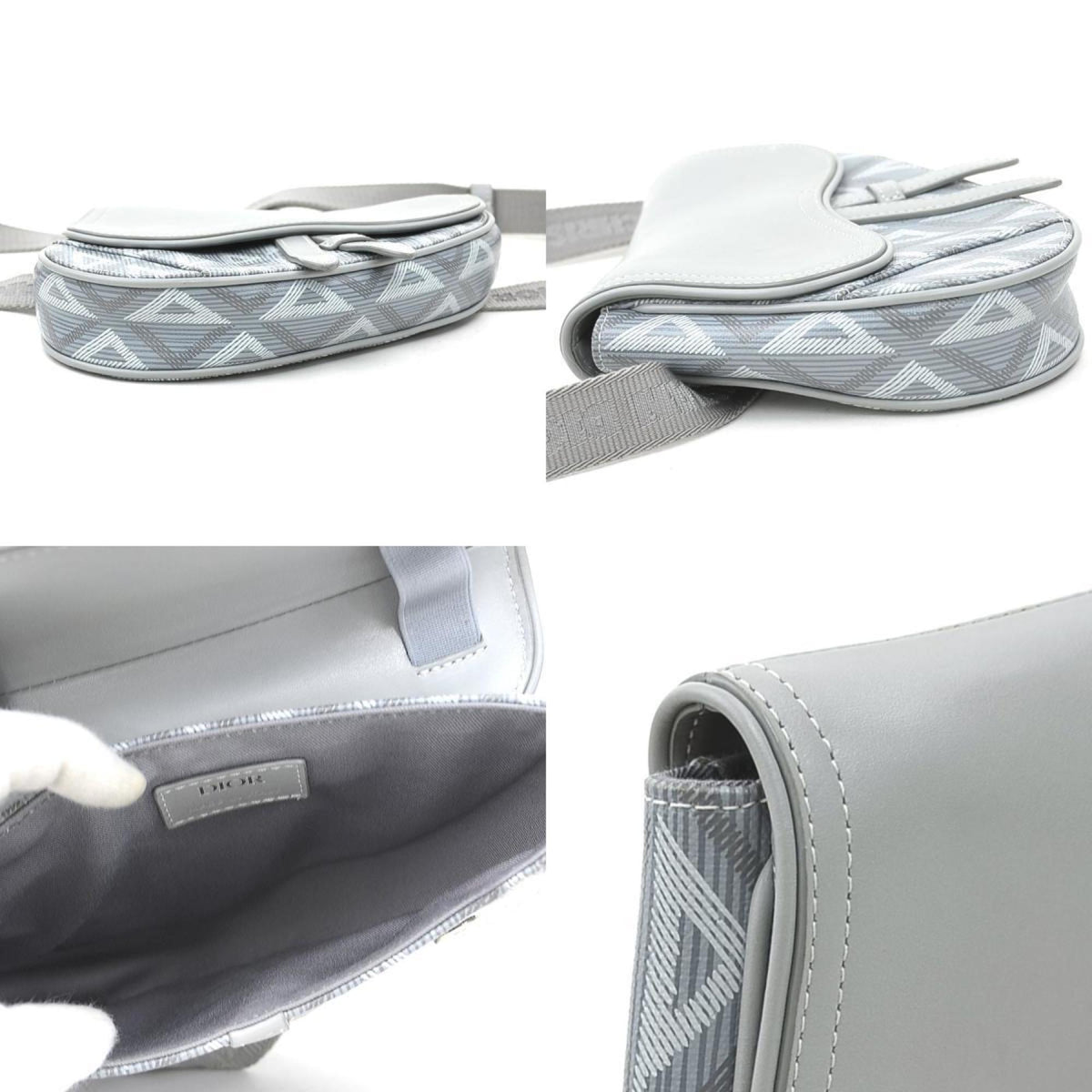 Christian Dior Gray Leather Sling Bag (Pre-Owned)