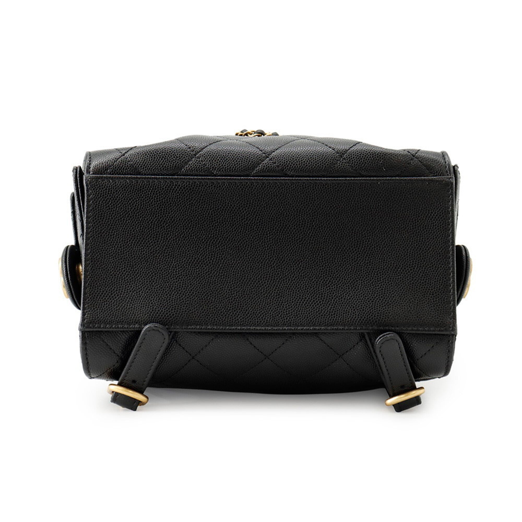 Chanel Matelasse Black Grained Calfskin Backpack (Pre-Owned)