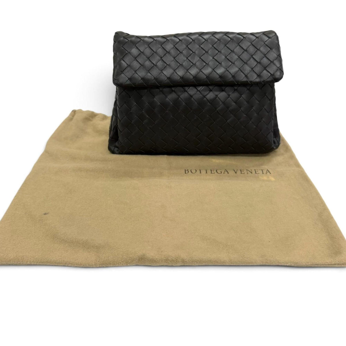 Bottega Veneta Black Leather Clutch Bag (Pre-Owned)