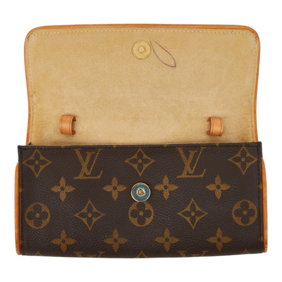 Louis Vuitton Brown Pvc Leather Handbag Pochette Pouch (Pre-Owned)