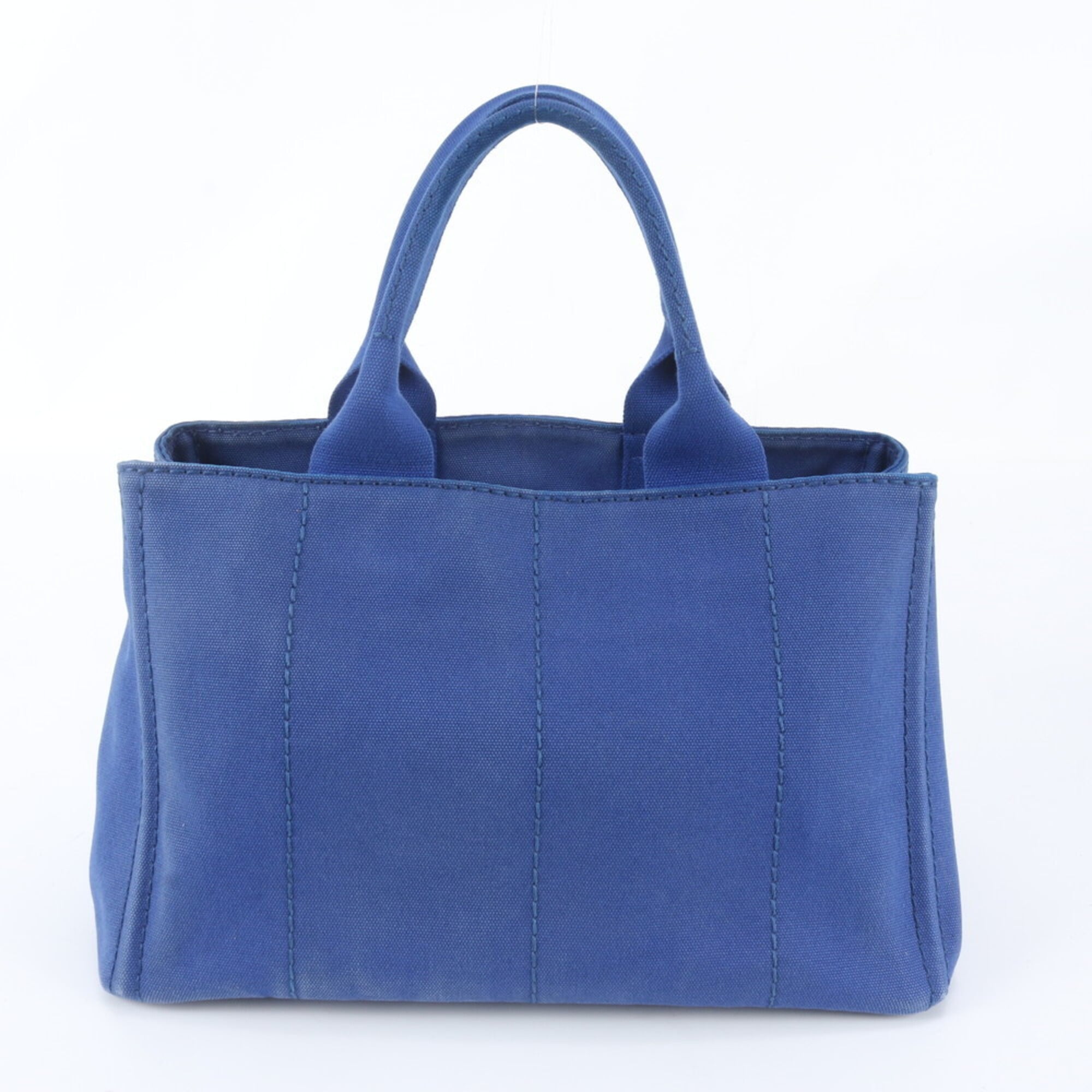 Prada Canapa Blue Canapa Handbag Tote Bag (Pre-Owned)
