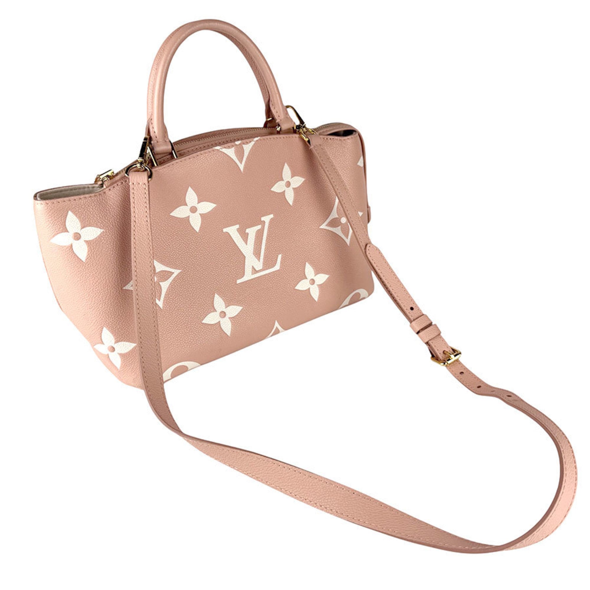 Louis Vuitton Cream Pink Monogram Empreinte Handbag Shoulder Bag (Pre-Owned)