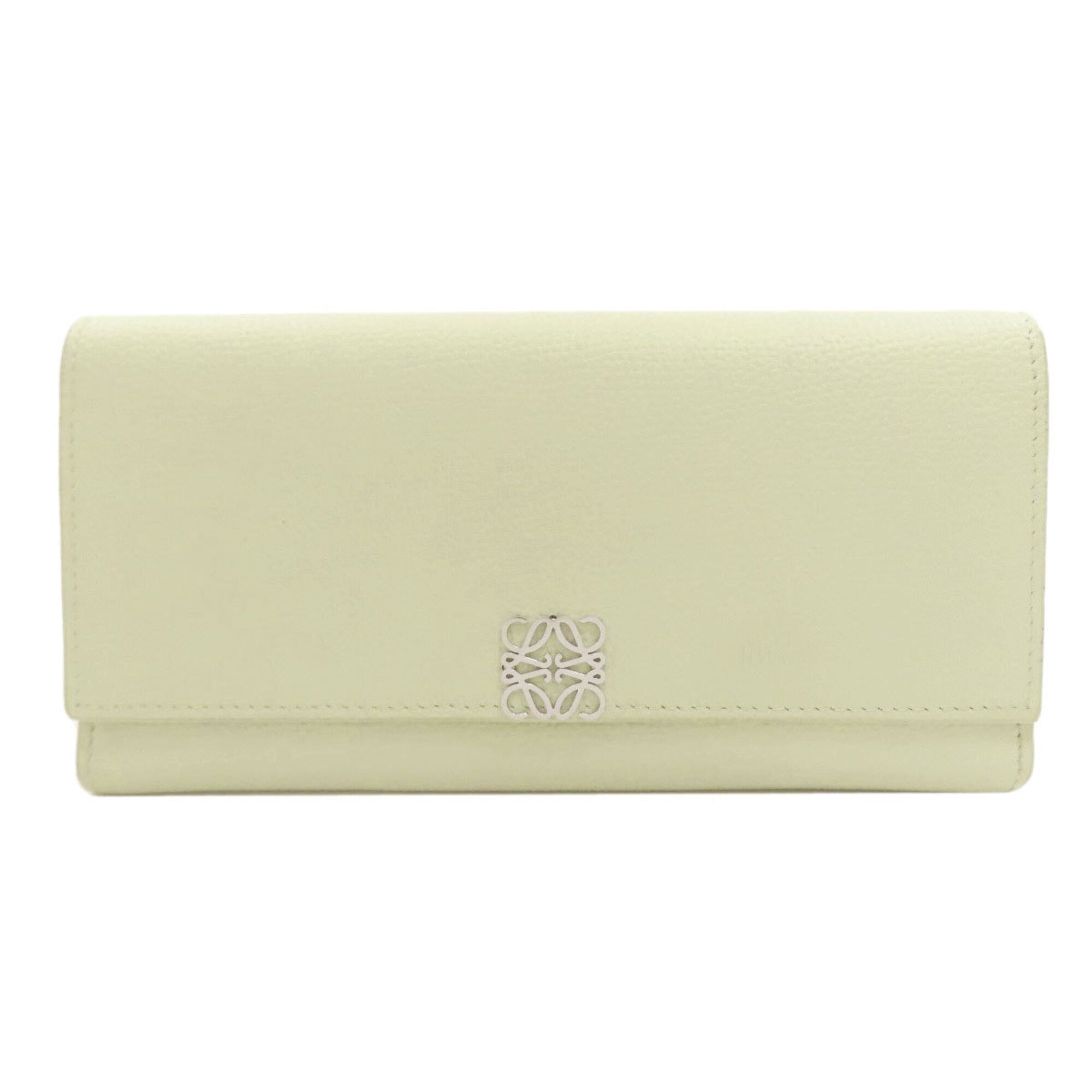 Loewe Light Green Leather Long Wallet (Bi-Fold) (Pre-Owned)