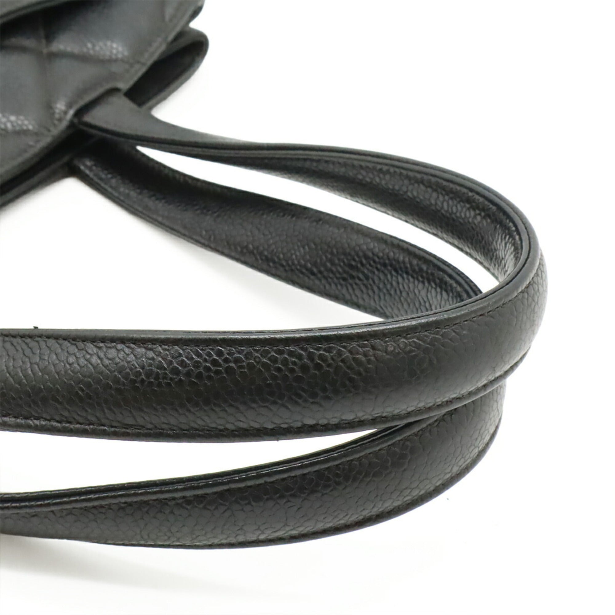 Chanel Black Grained Calfskin Handbag Tote Bag (Pre-Owned)