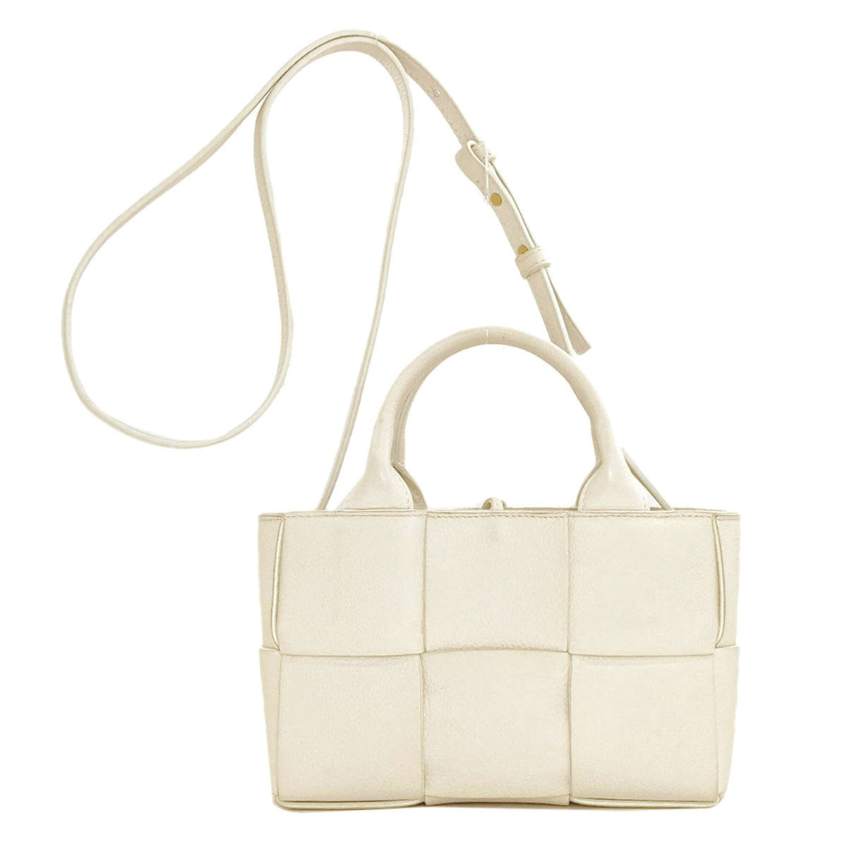 Bottega Veneta White Leather Handbag Pouch (Pre-Owned)
