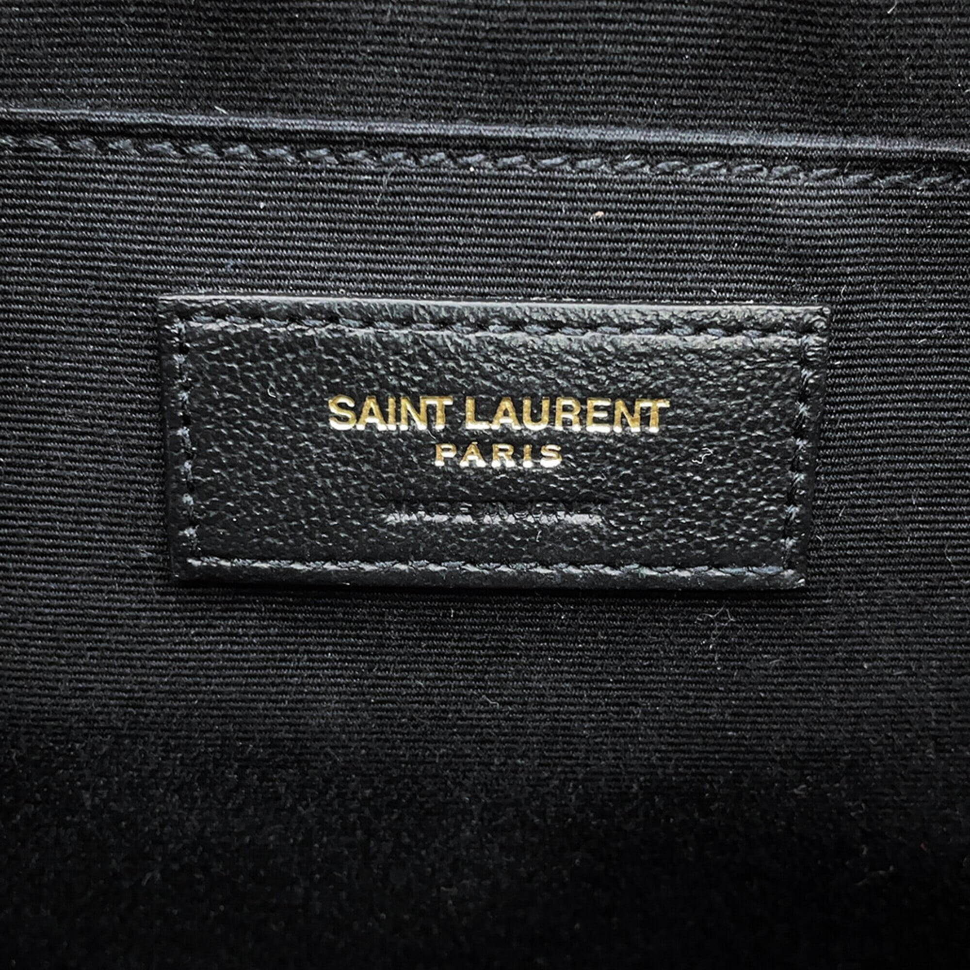 Yves Saint Laurent Black Brown Suede Leather Handbag Shoulder Bag (Pre-Owned)