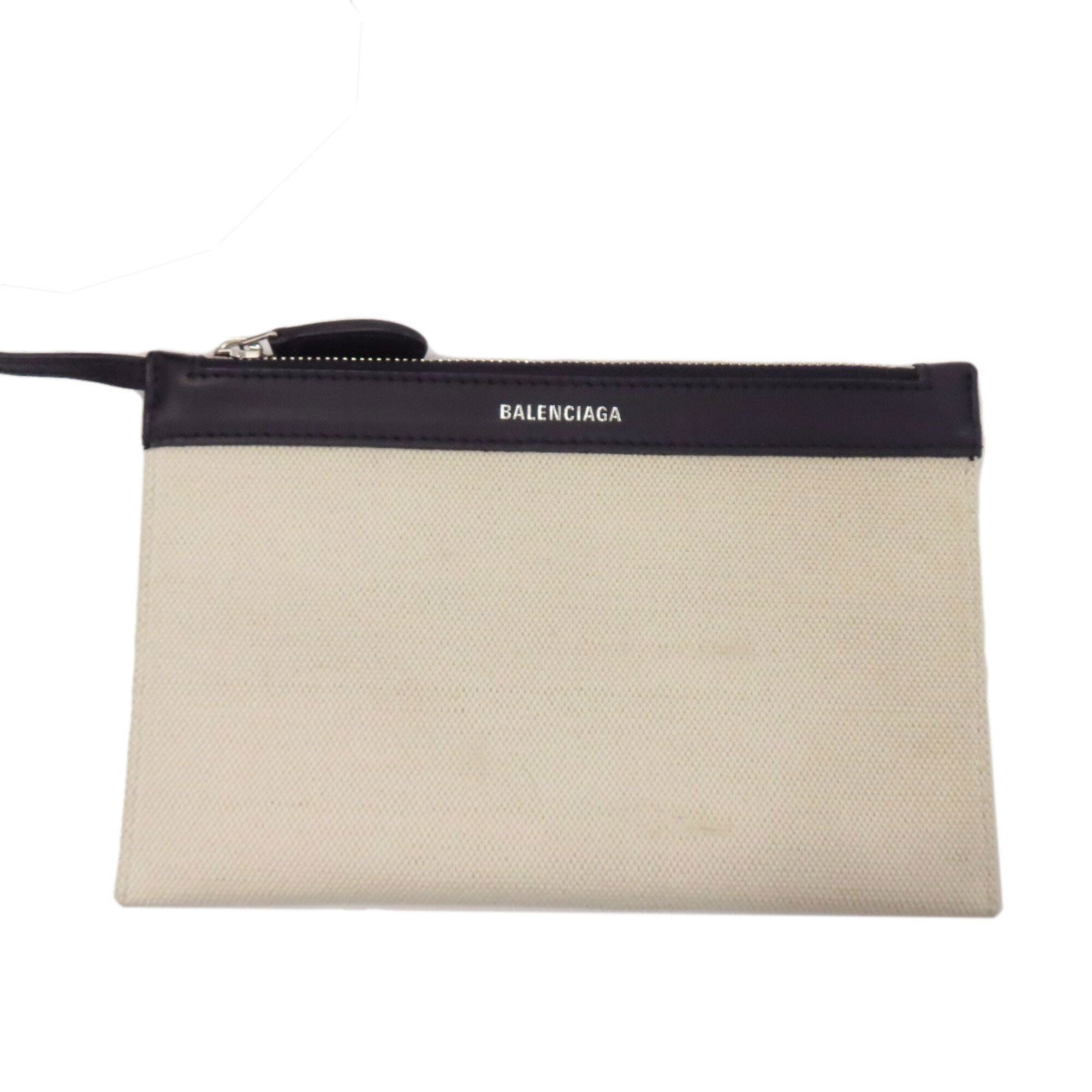 Balenciaga Black White Canvas Handbag Pouch (Pre-Owned)