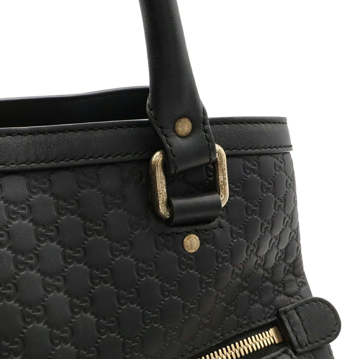 Gucci Black Yellow Leather Shoulder Bag Tote Bag (Pre-Owned)