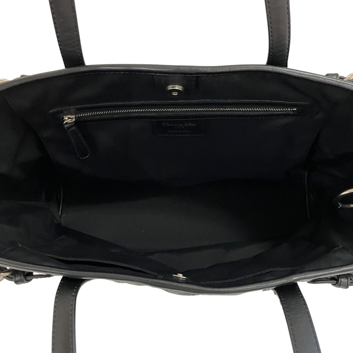 Christian Dior Black Canvas Leather Tote Bag (Pre-Owned)