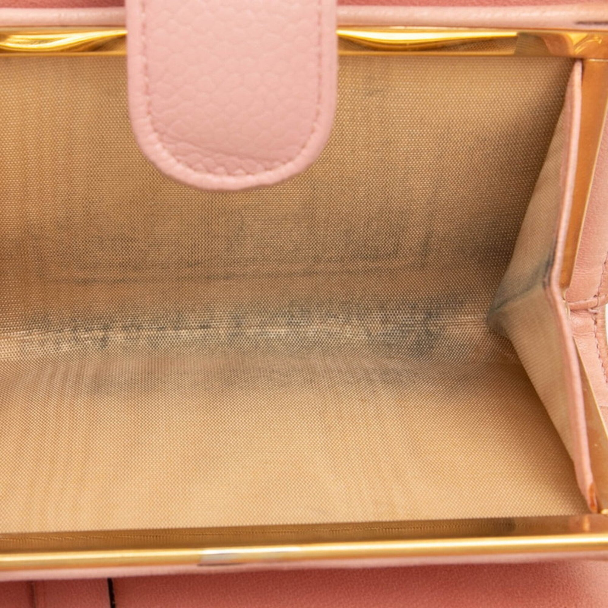 Chanel Pink Grained Calfskin Wallet (Bi-Fold) (Pre-Owned)