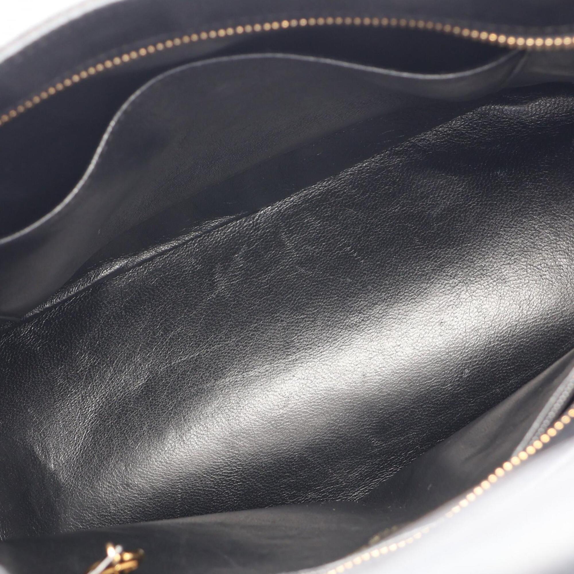 Chanel Black Grained Calfskin Handbag Tote Bag (Pre-Owned)