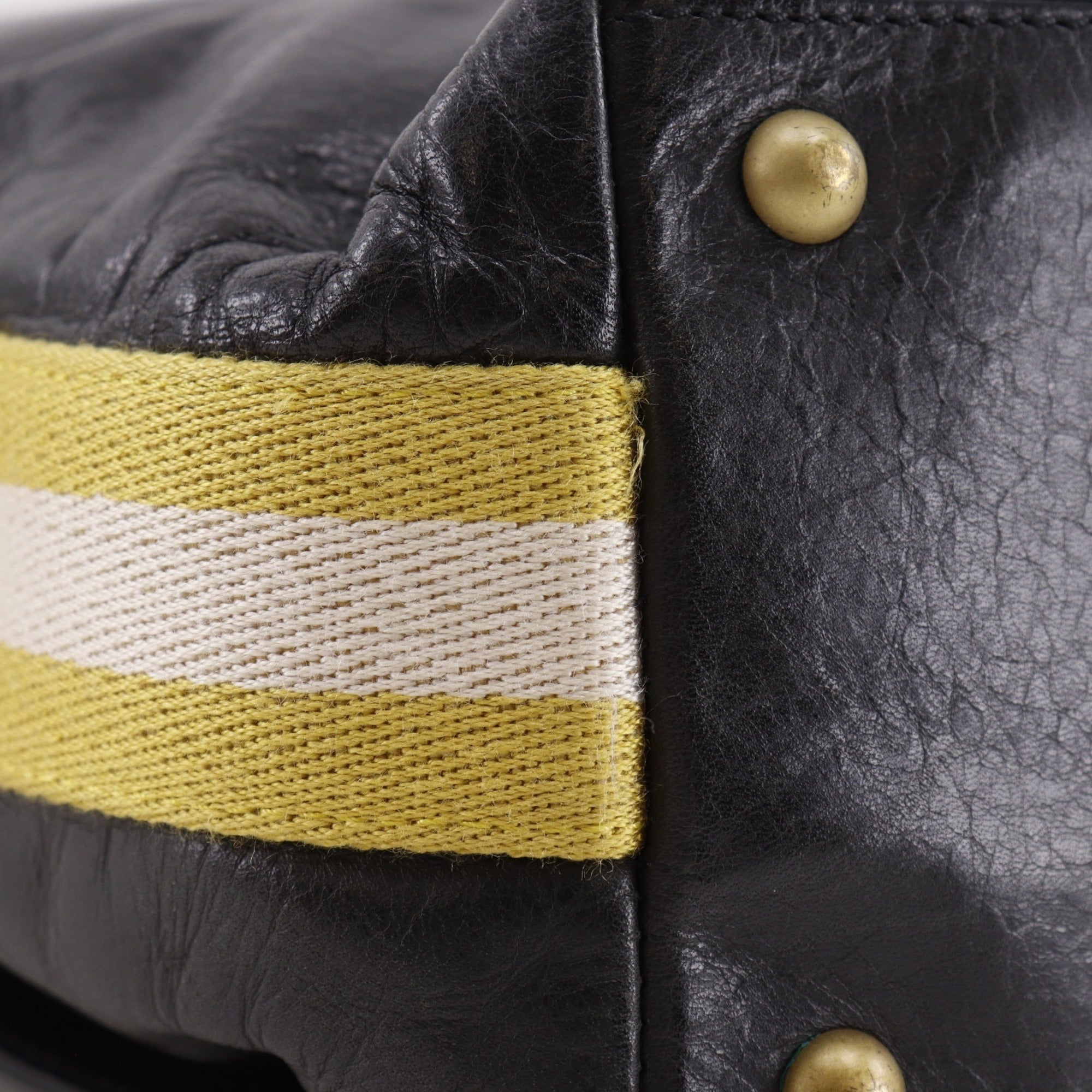 Bally Black Yellow Leather Shoulder Bag (Pre-Owned)