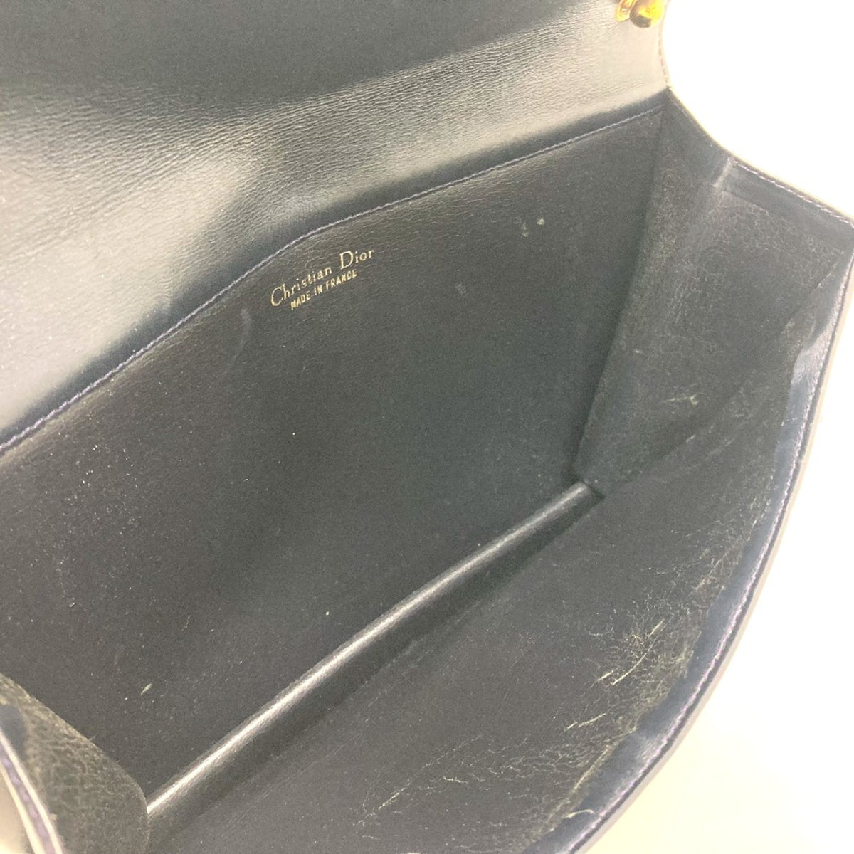 Christian Dior Navy Leather Shoulder Bag (Pre-Owned)