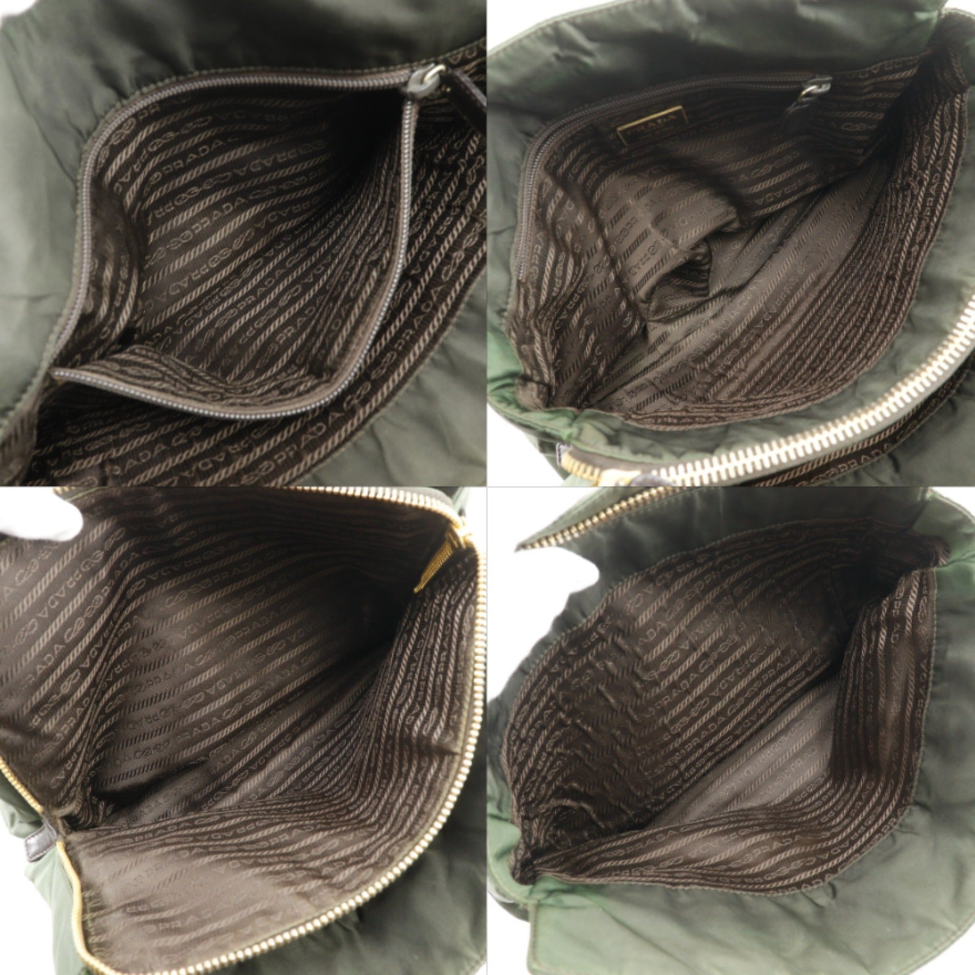 Prada Khaki Nylon Tote Bag (Pre-Owned)