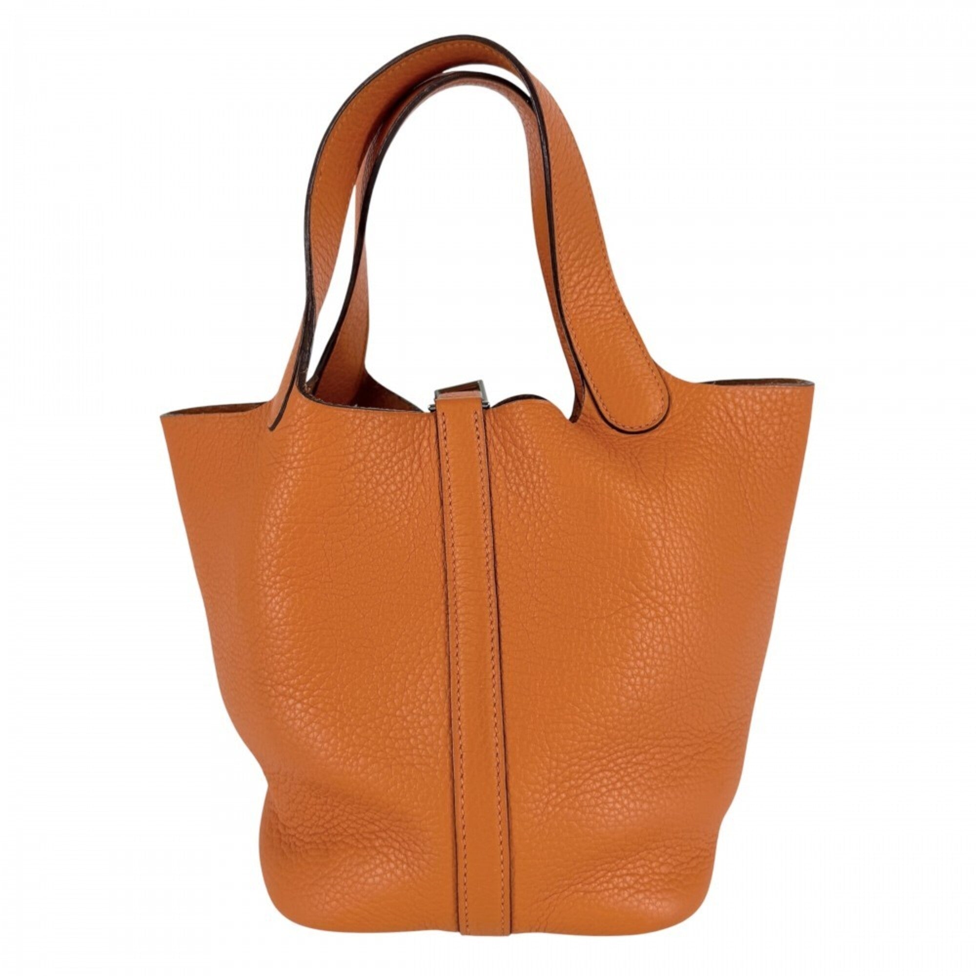 Hermes Picotin Orange Leather Handbag (Pre-Owned)