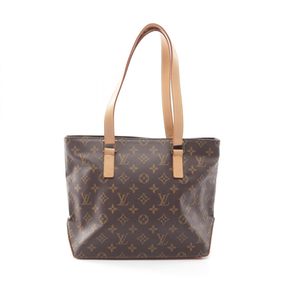 Louis Vuitton Brown Coated Canvas Leather Handbag Shoulder Bag (Pre-Owned)