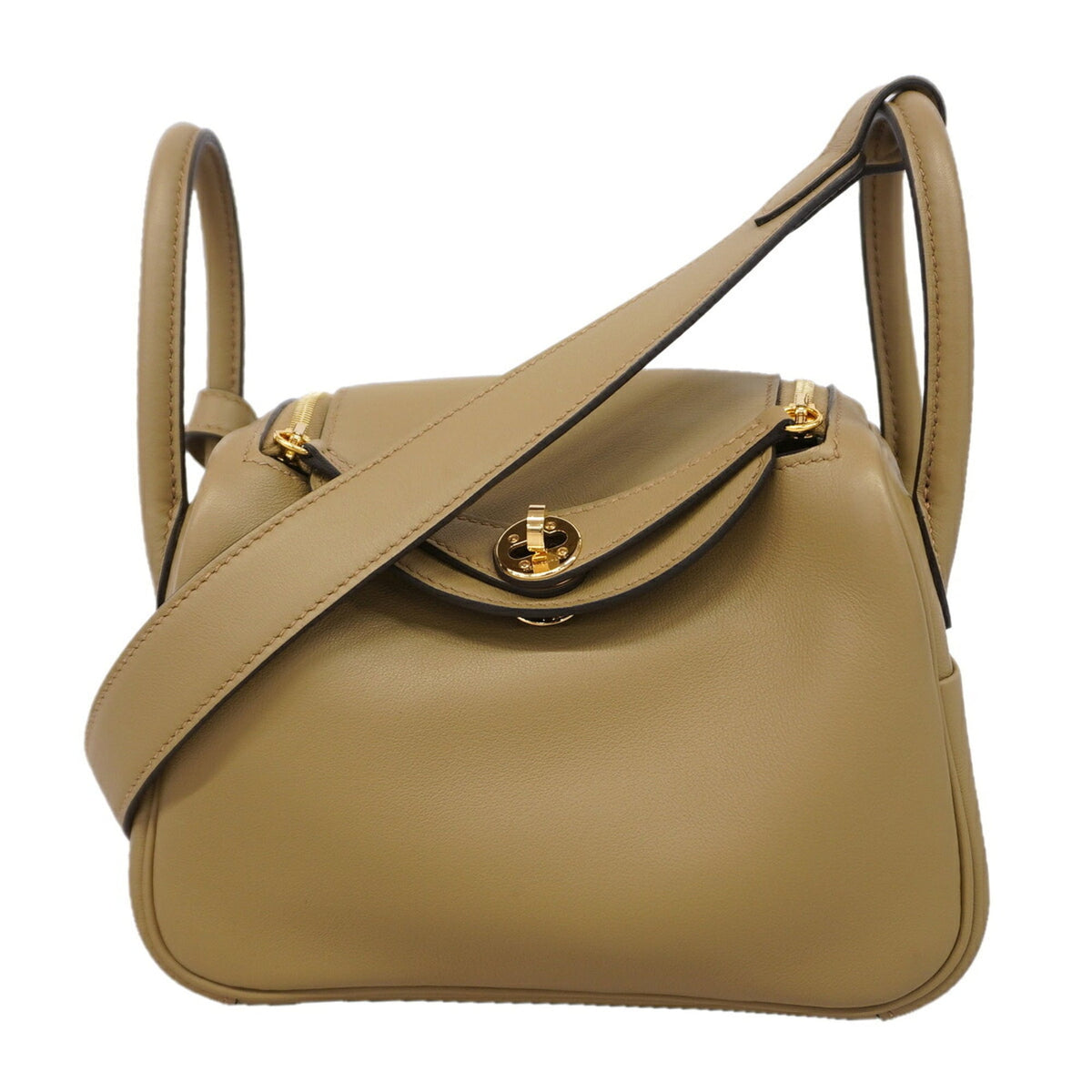 Hermes Brown Swift Leather Handbag (Pre-Owned)