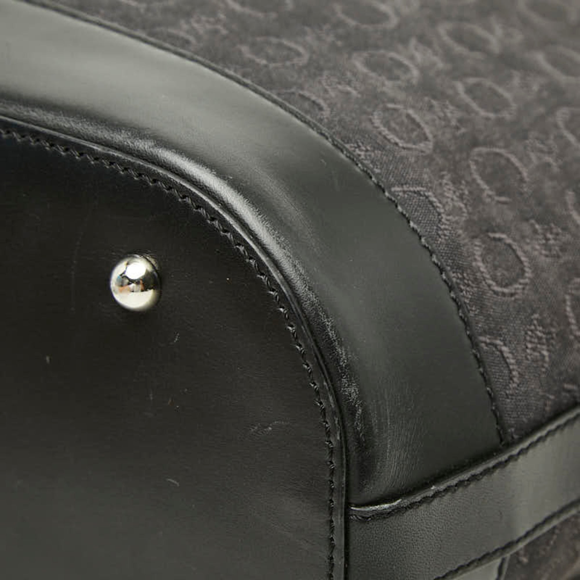 Celine Black Canvas Leather Shoulder Bag Tote Bag (Pre-Owned)
