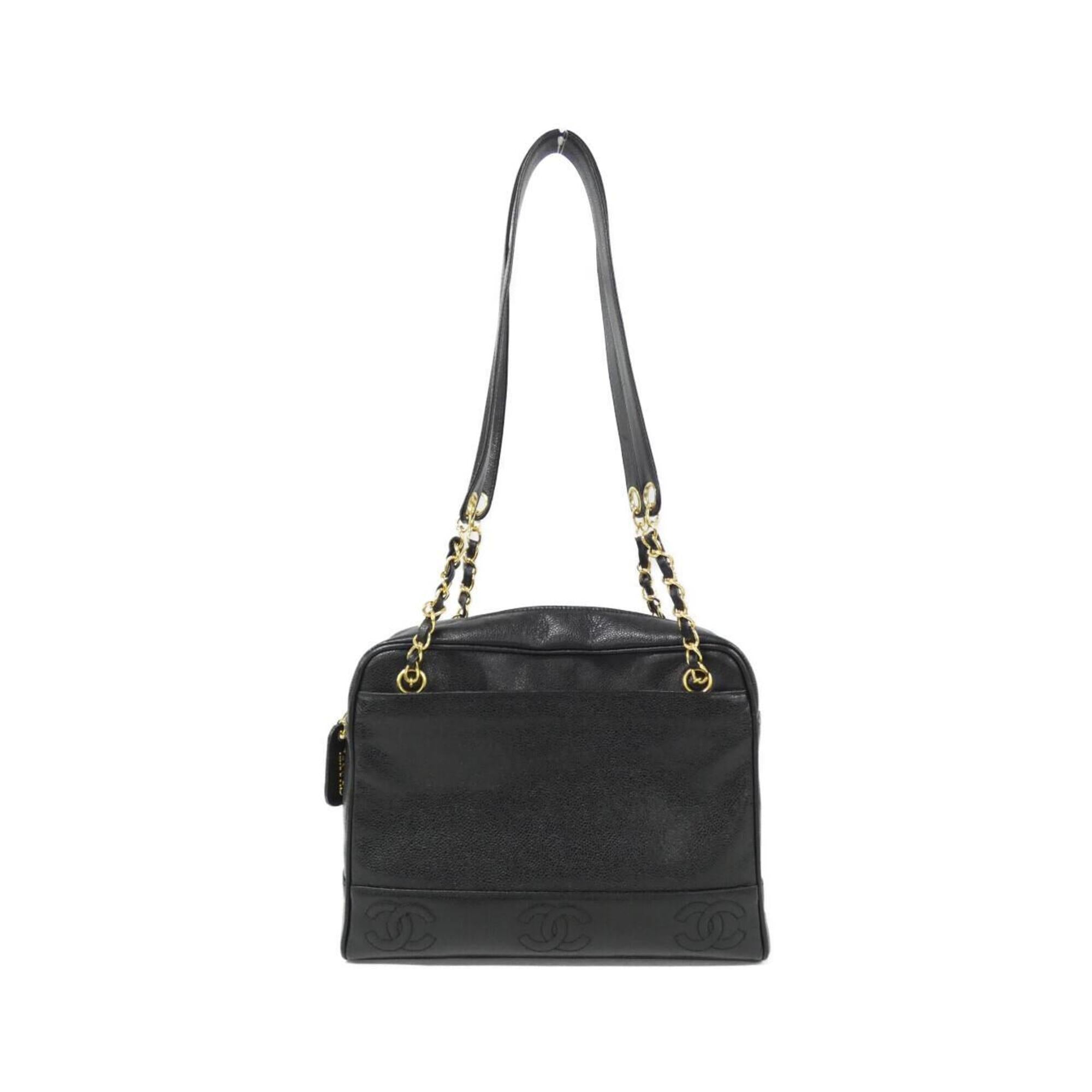 Chanel Black Grained Calfskin Shoulder Bag (Pre-Owned)