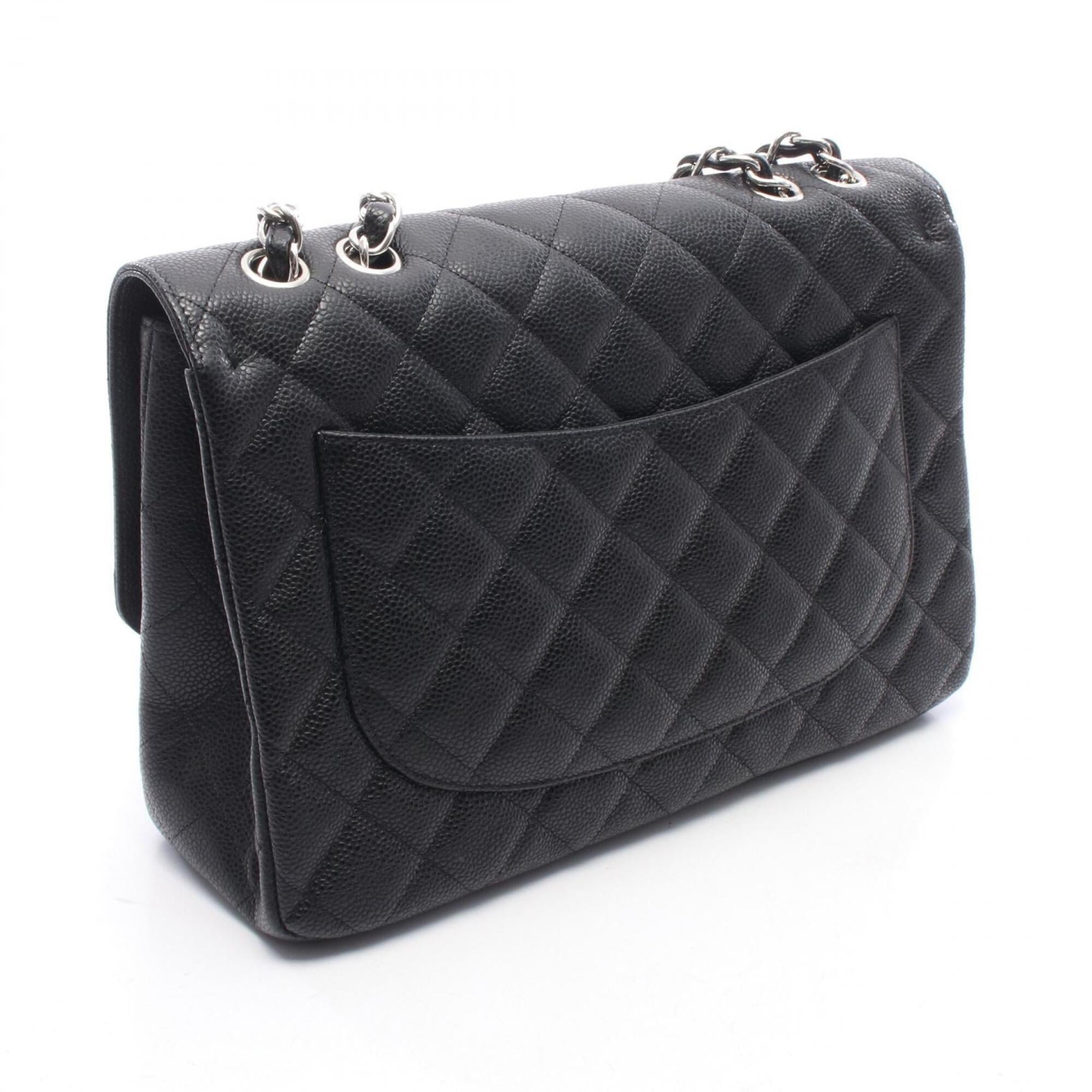 Chanel Black Grained Calfskin Handbag Shoulder Bag (Pre-Owned)