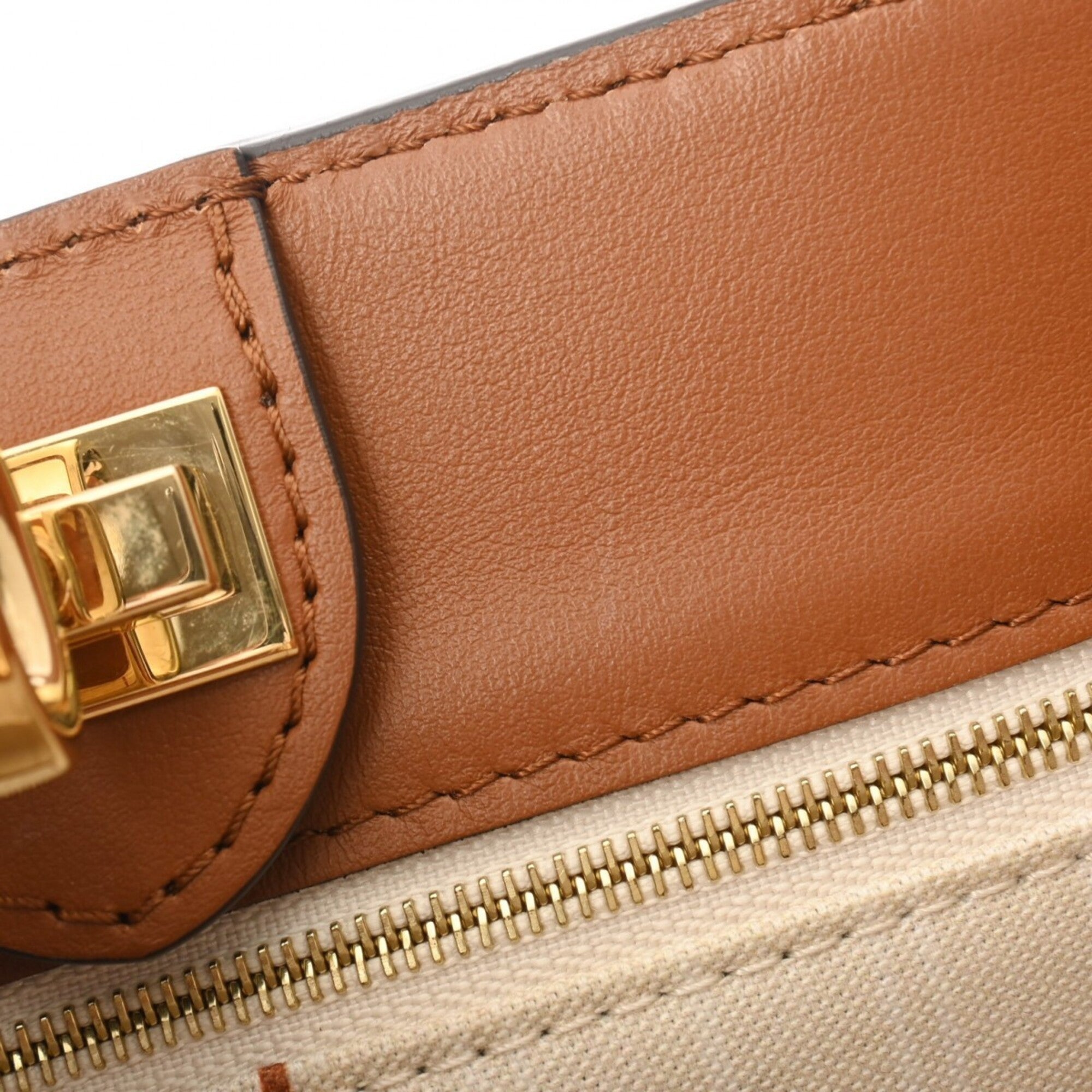 Louis Vuitton Beige Brown Canvas Leather Handbag (Pre-Owned)