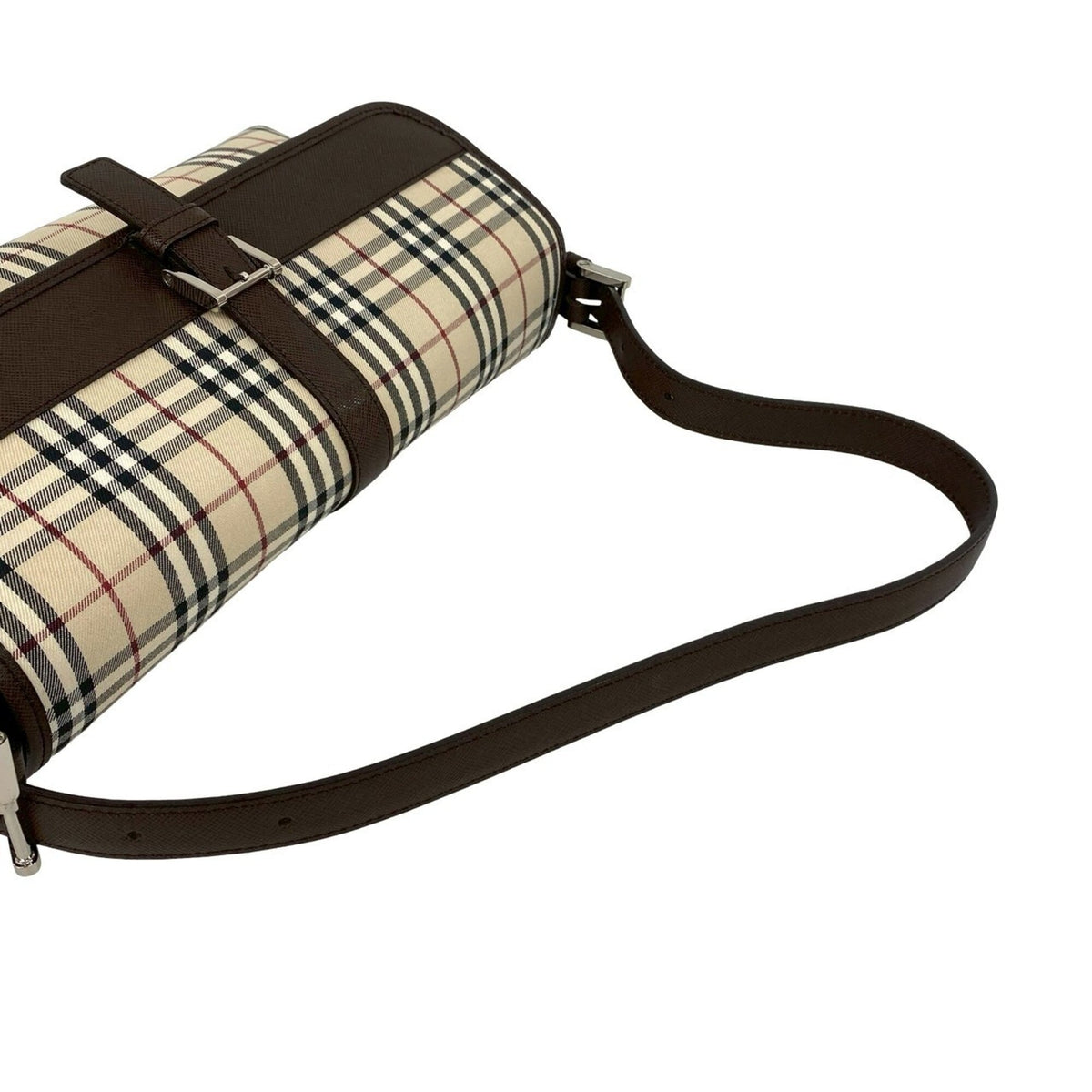 Burberry Beige Brown Canvas Leather Handbag Shoulder Bag (Pre-Owned)