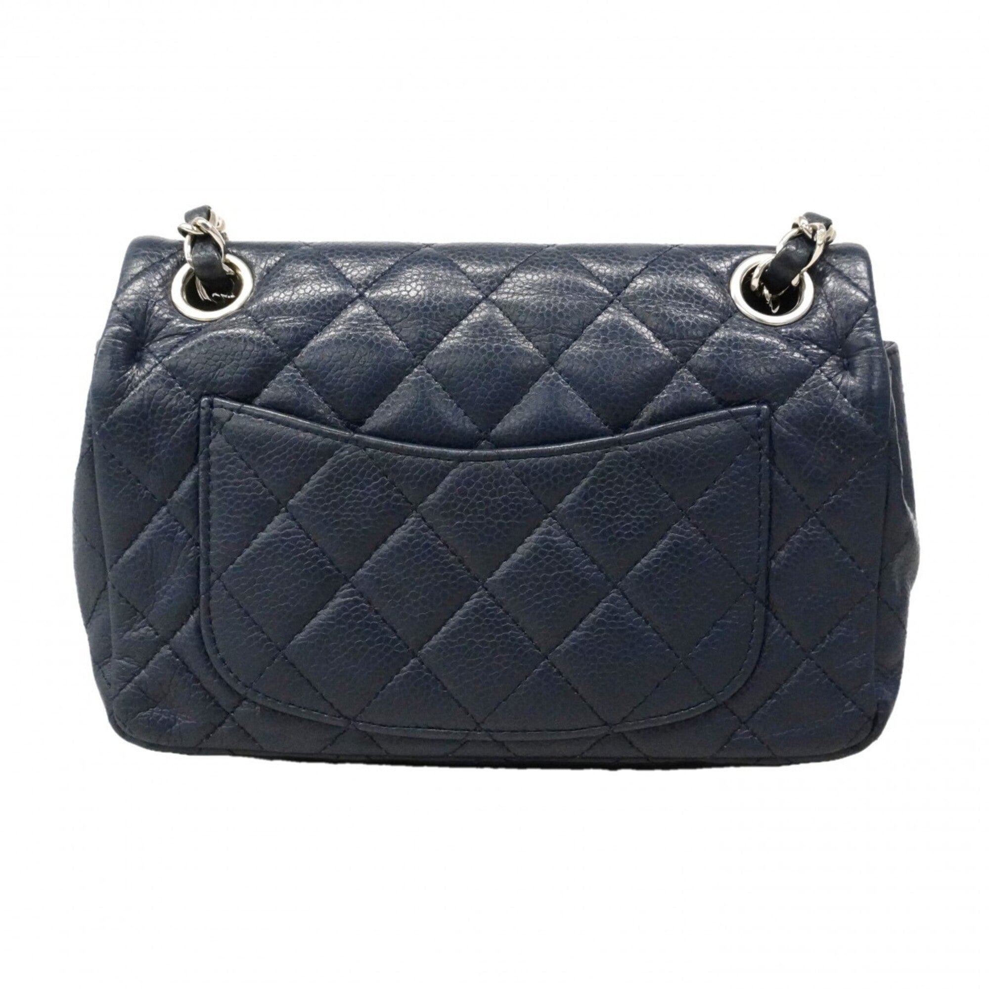 Chanel Navy Grained Calfskin Shoulder Bag (Pre-Owned)