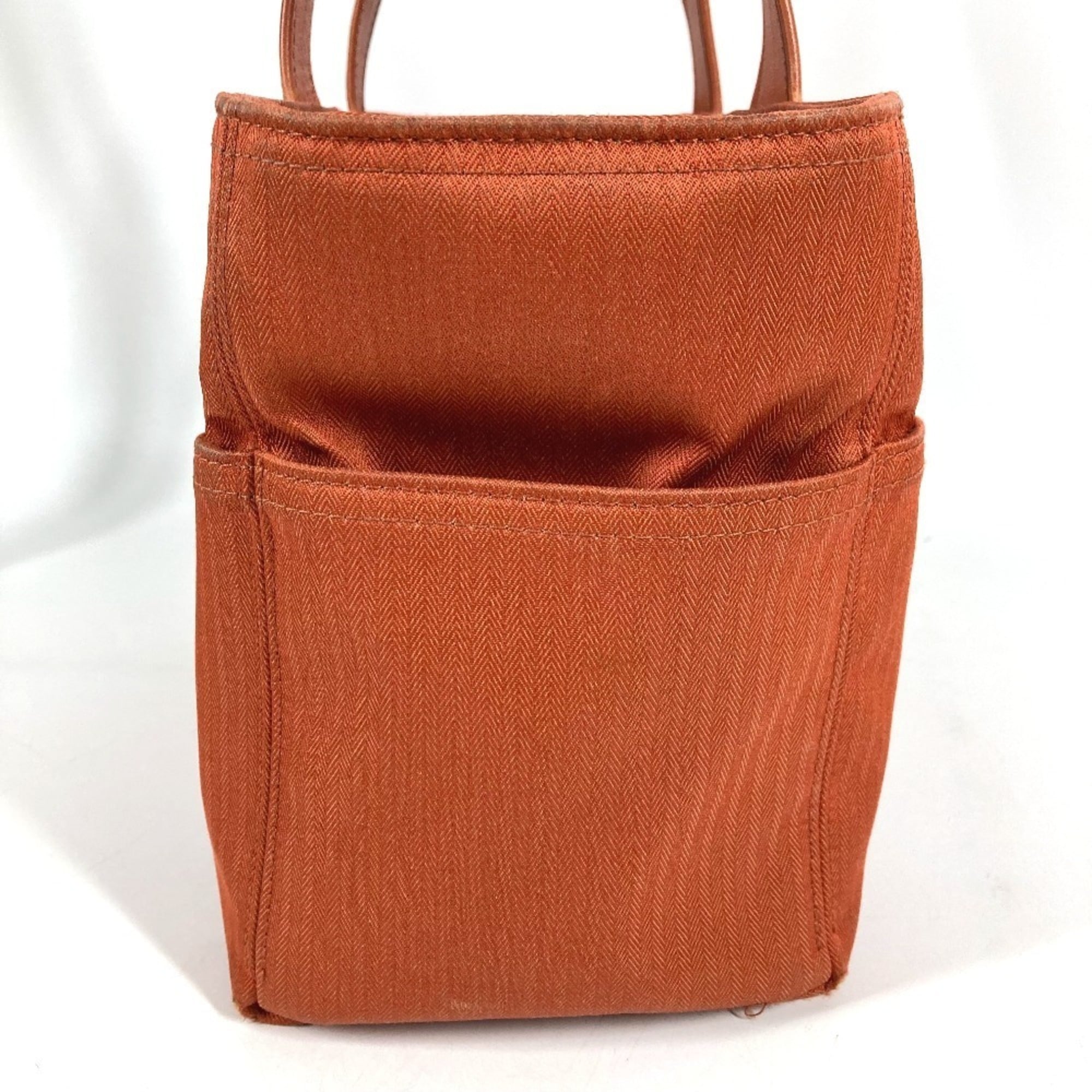 Hermes Orange Cotton Handbag Tote Bag (Pre-Owned)