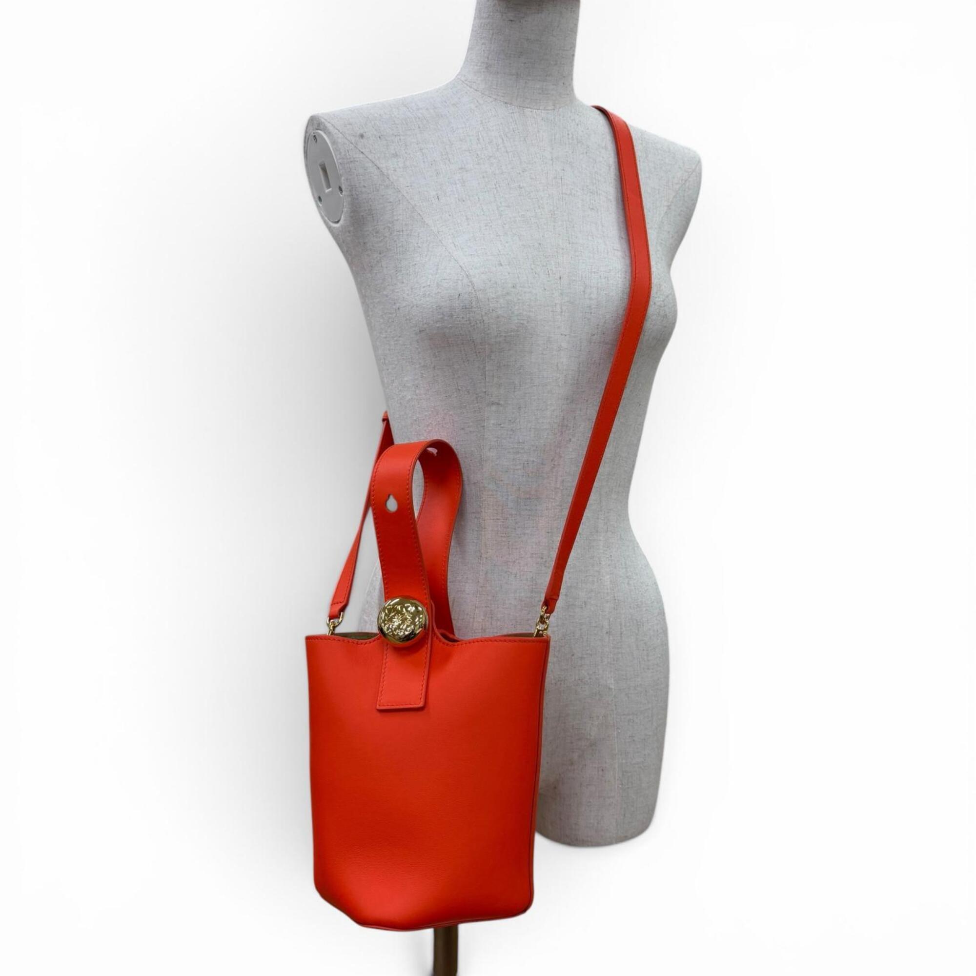 Loewe Orange Leather Handbag Shoulder Bag (Pre-Owned)
