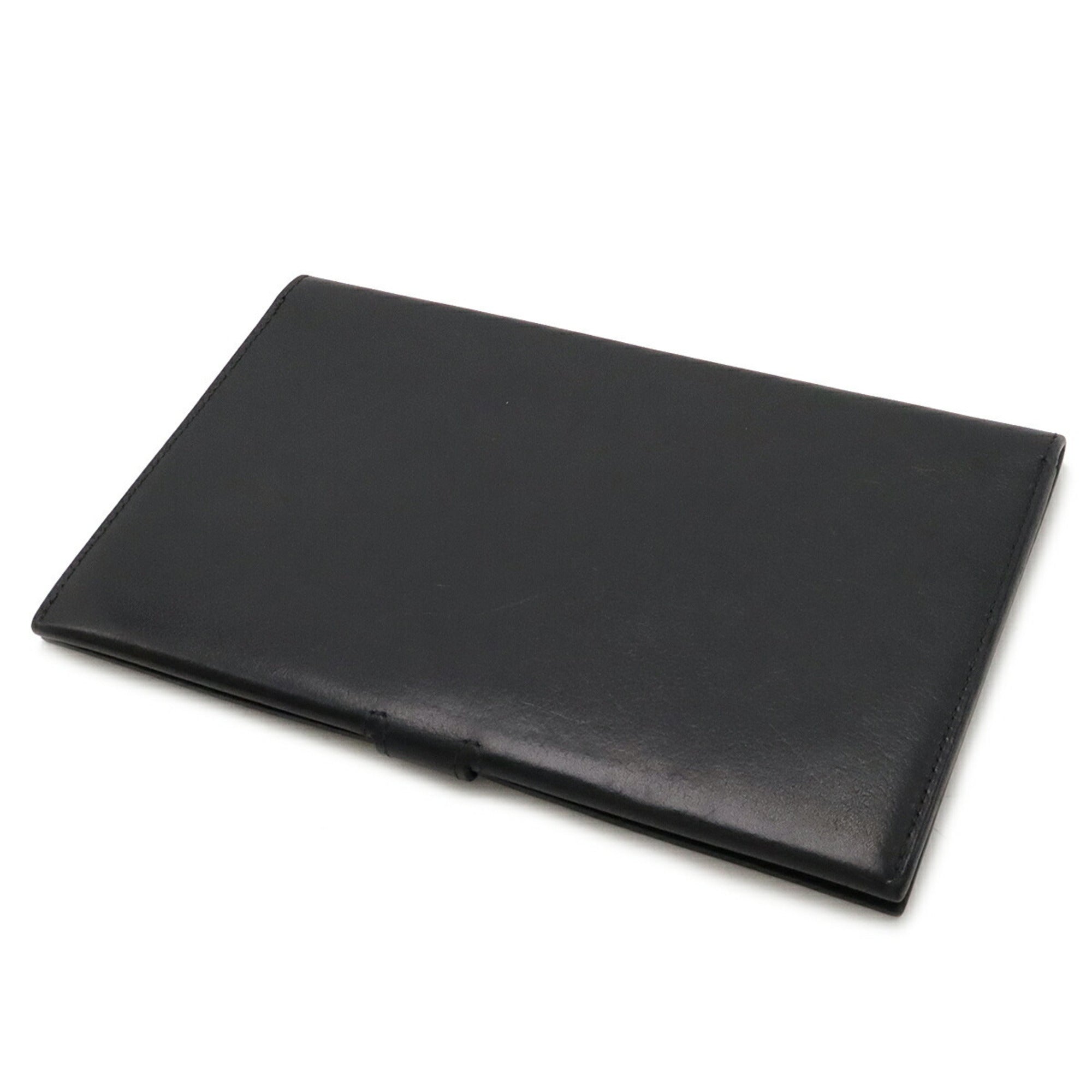 Hermes Black Evergrain Leather Long Wallet (Bi-Fold) (Pre-Owned)