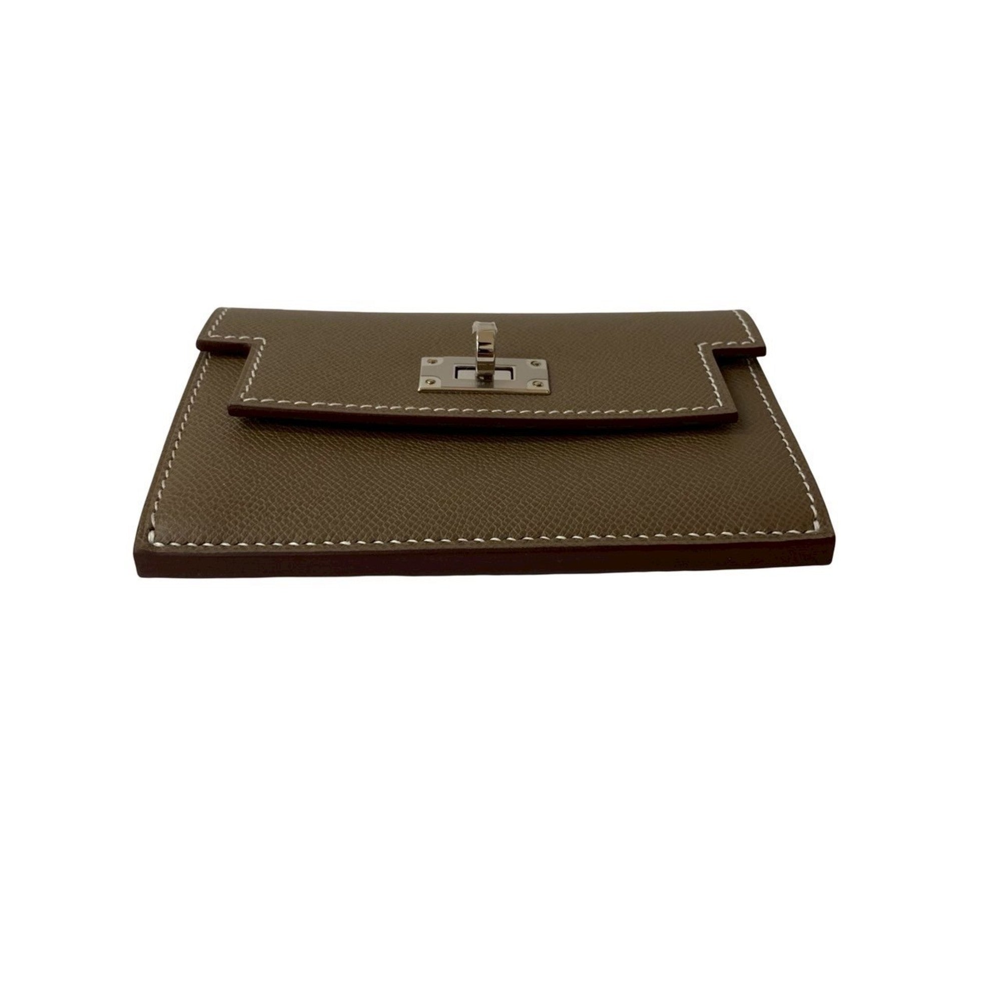Hermes Brown Leather Coin Purse/Coin Case (Pre-Owned)