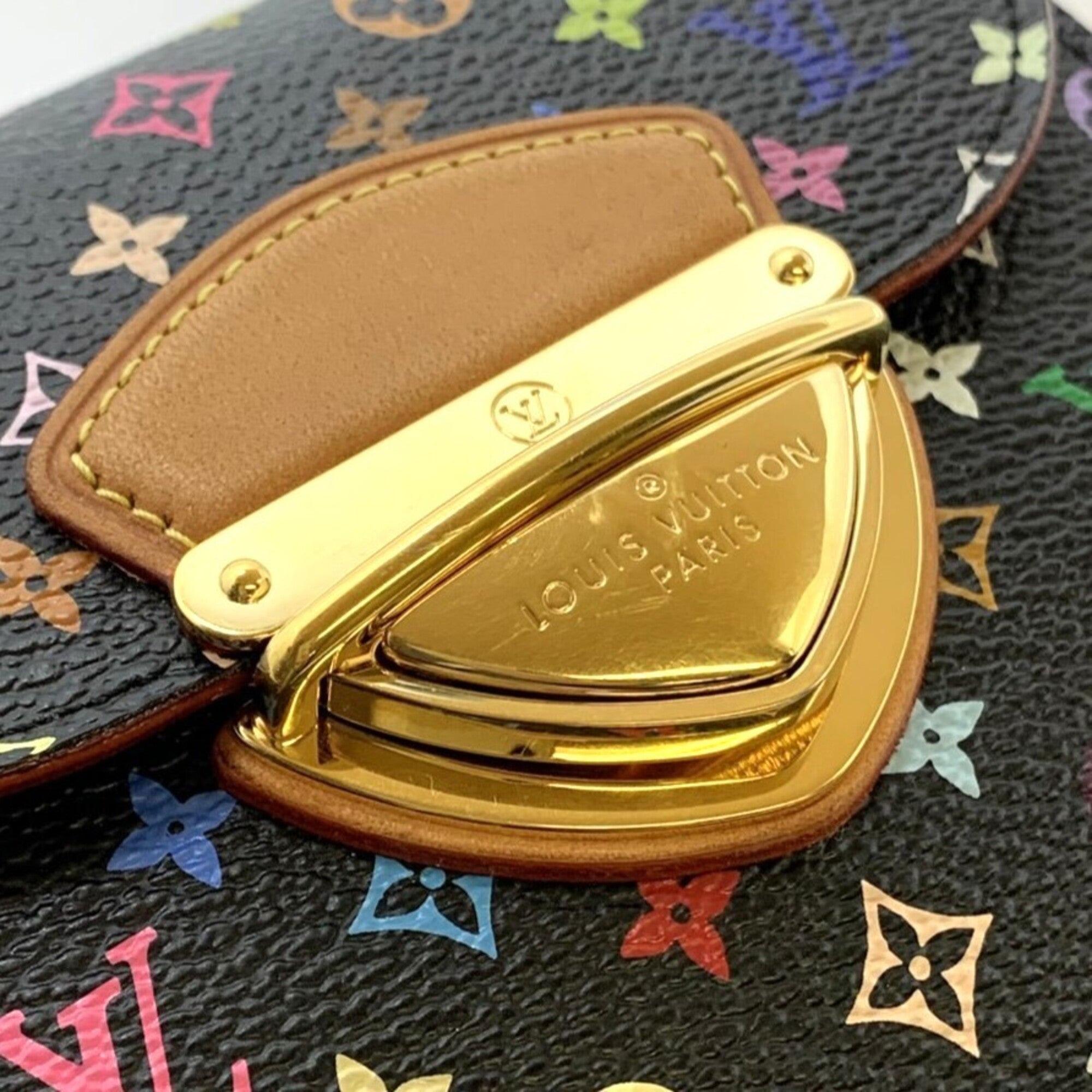 Louis Vuitton Black Monogram Multicolore Wallet (Tri-Fold) (Pre-Owned)