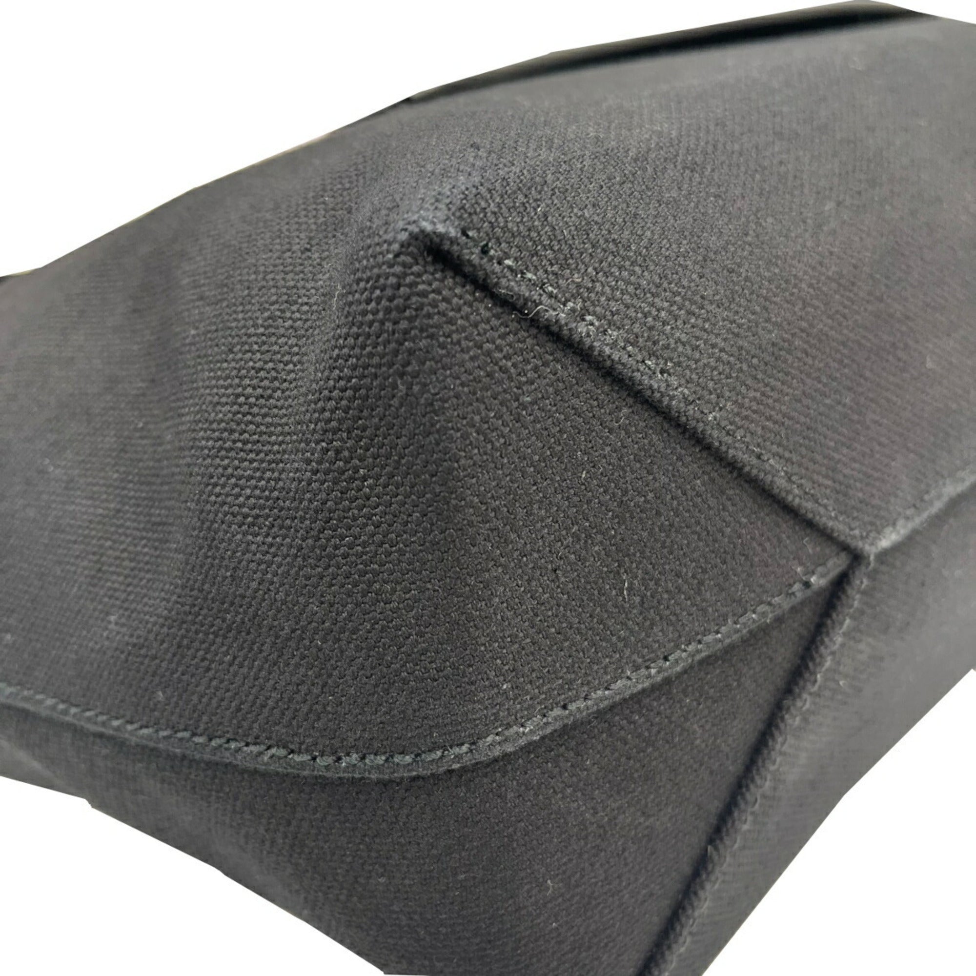 Bally Black Canvas Leather Shoulder Bag Tote Bag (Pre-Owned)