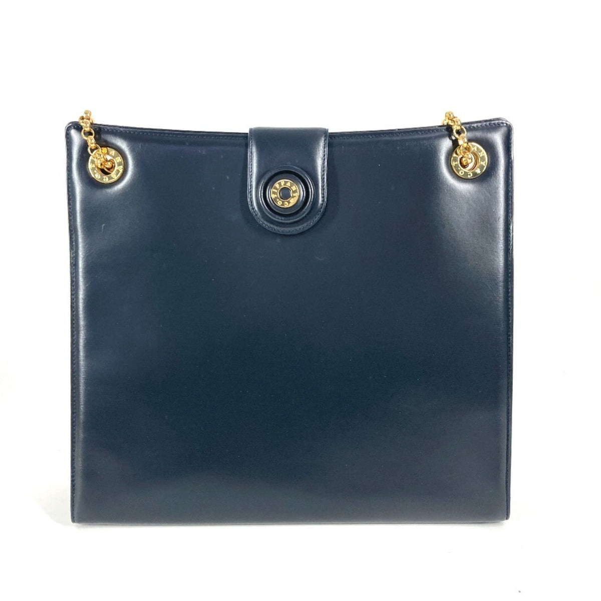 Tiffany Navy Leather Shoulder Bag Tote Bag (Pre-Owned)