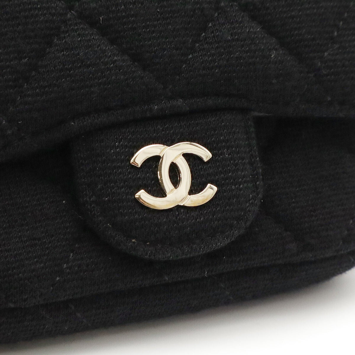 Chanel Black Cotton Jersey Pochette Pouch Shoulder Bag (Pre-Owned)