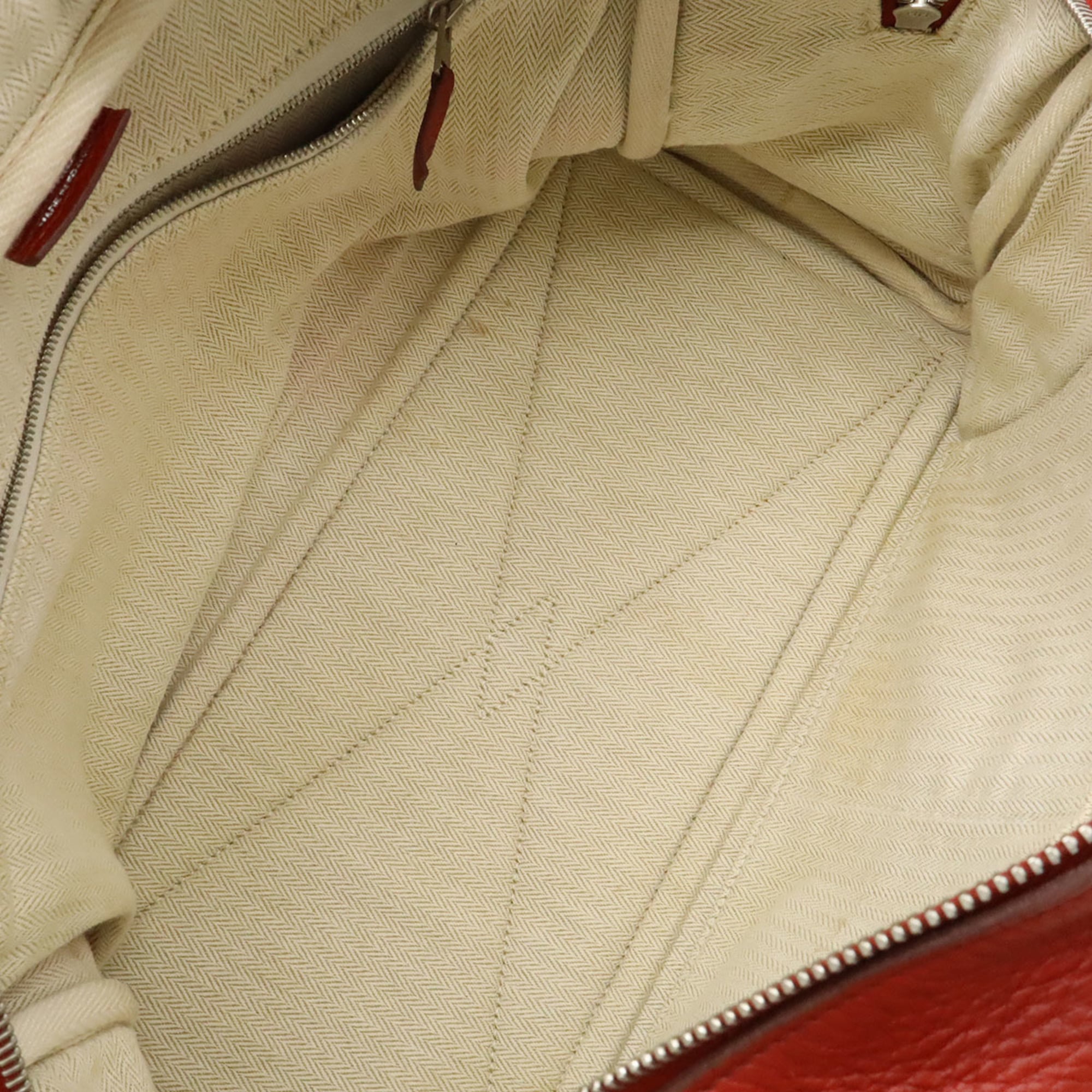 Hermes Red Color Taurillon Clemence Leather Handbag Shoulder Bag (Pre-Owned)