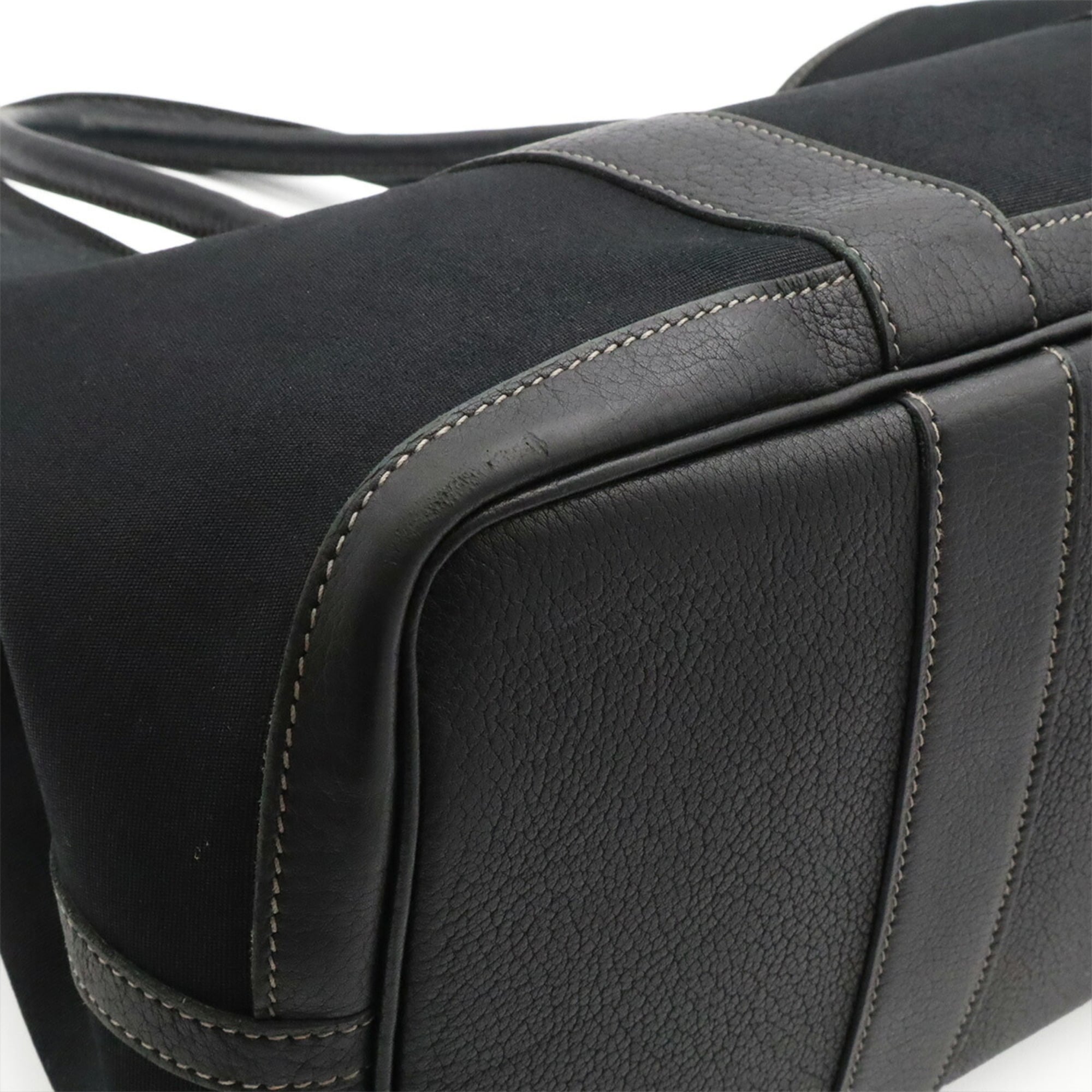 Hermes Black Toile Officier Shoulder Bag Tote Bag (Pre-Owned)