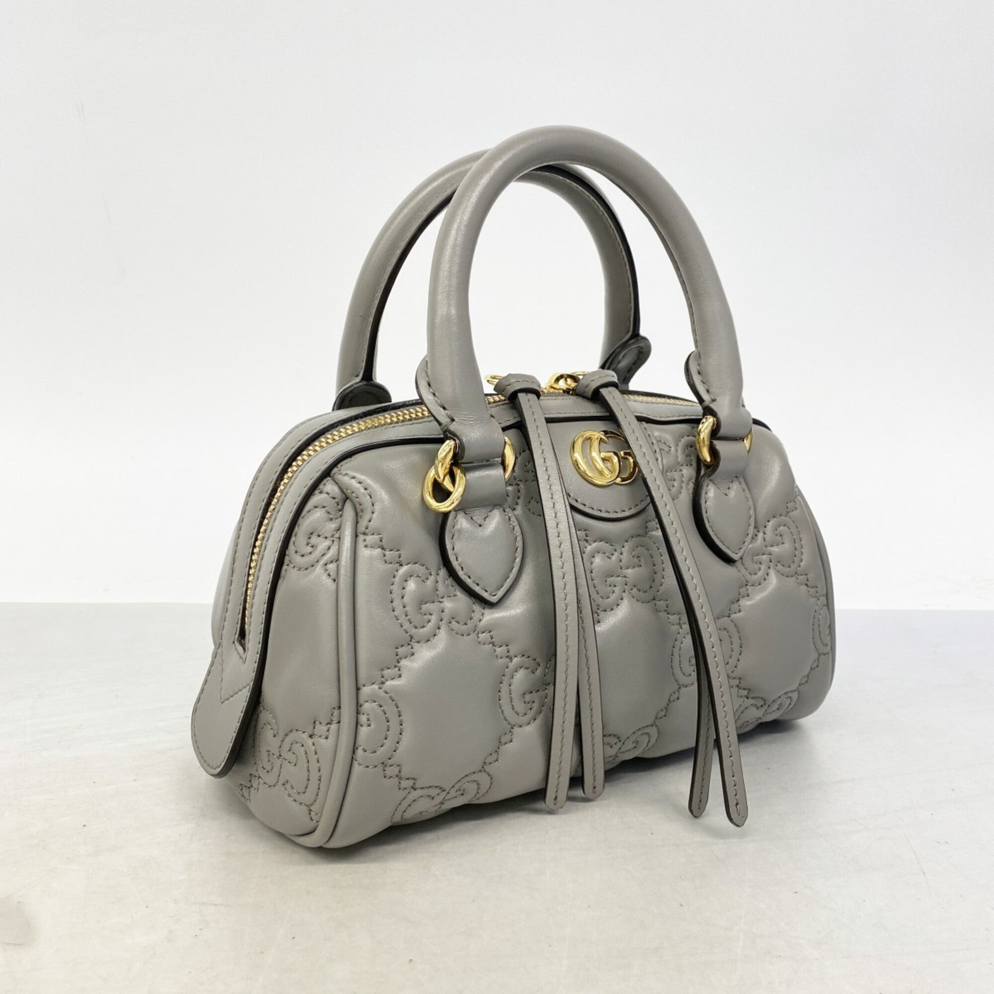 Gucci Gray Leather Handbag (Pre-Owned)