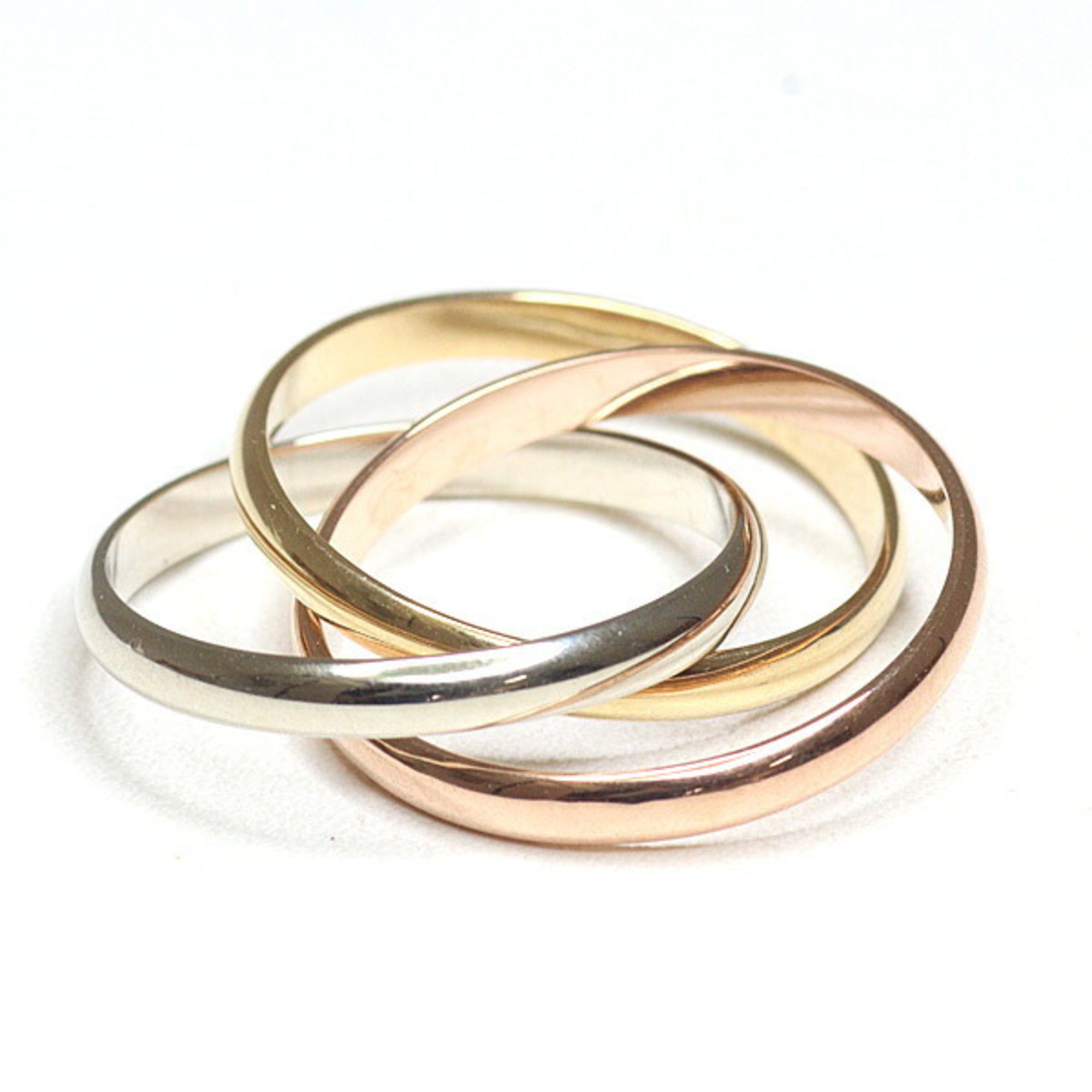 Cartier Trinity Pink Gold White Gold Yellow Gold Yellow Gold (18K) Pink Gold (18K) White Gold (18K) Band Ring (Pre-Owned)