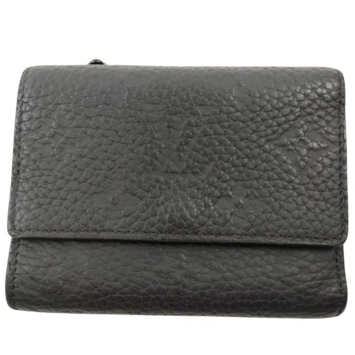 Louis Vuitton Black Leather Wallet (Tri-Fold) (Pre-Owned)