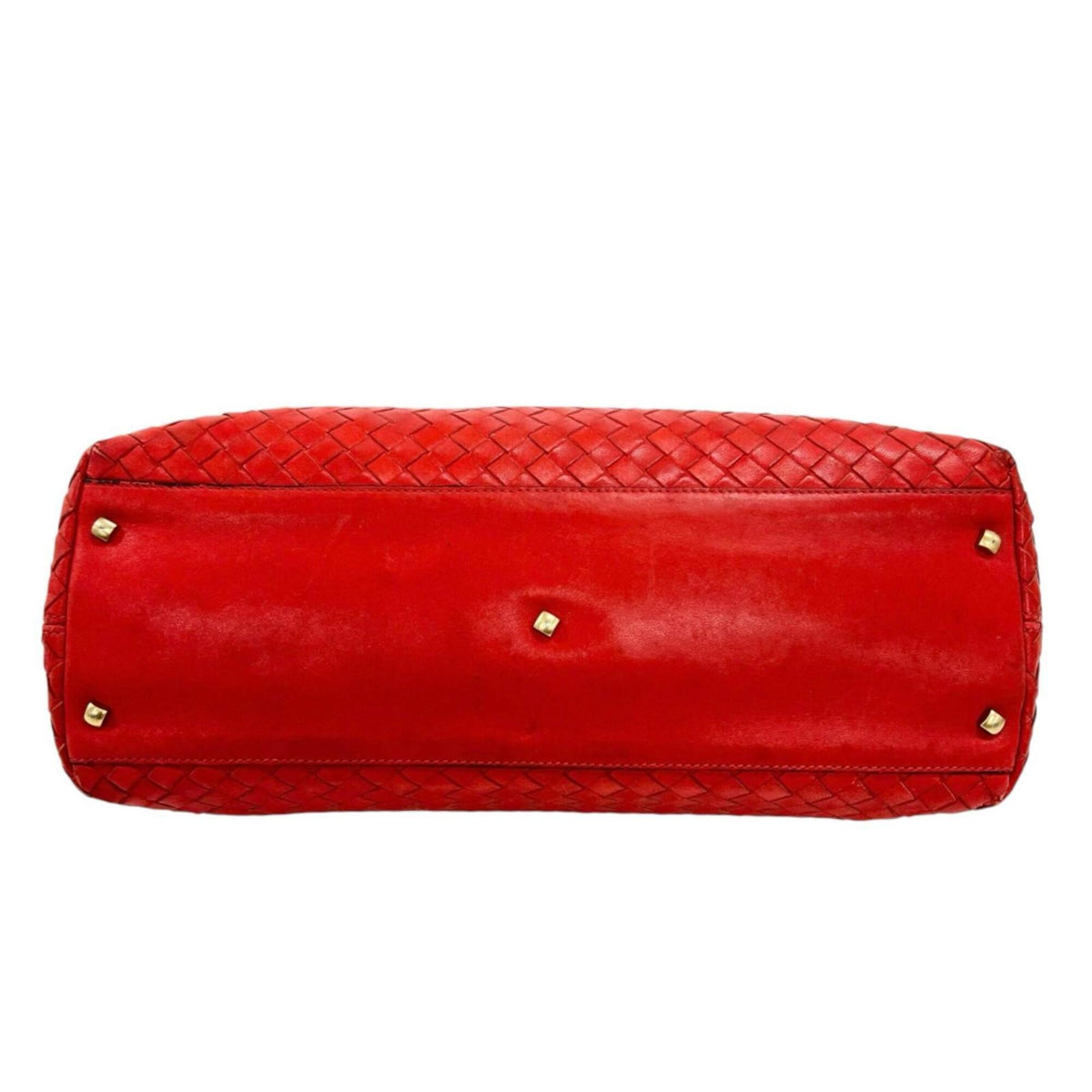 Bottega Veneta Red Color Leather Handbag (Pre-Owned)