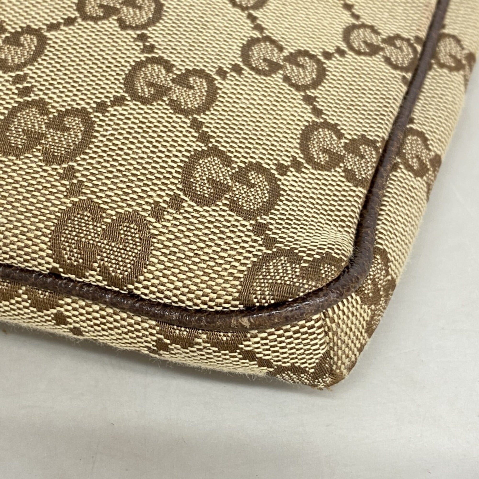 Gucci Brown Canvas Shoulder Bag (Pre-Owned)