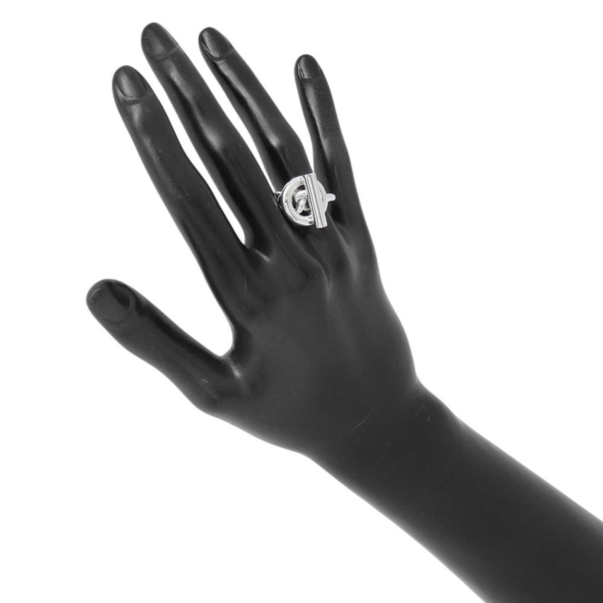 Hermes Silver Silver 925 Band Ring (Pre-Owned)