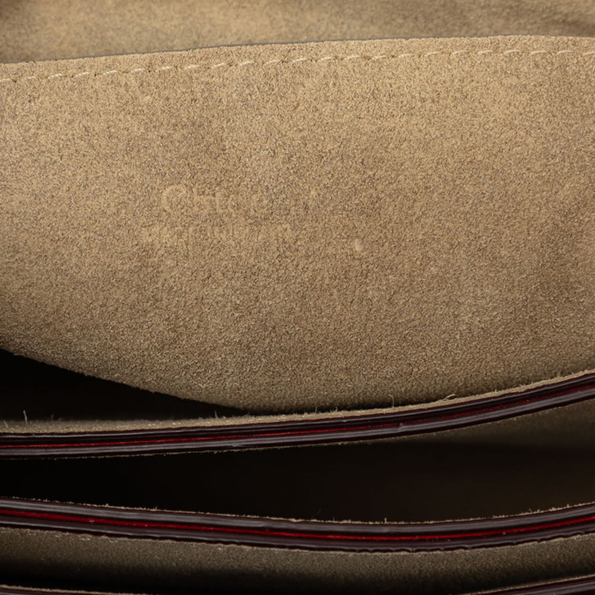 Chloé Red Color Leather Suede Shoulder Bag (Pre-Owned)