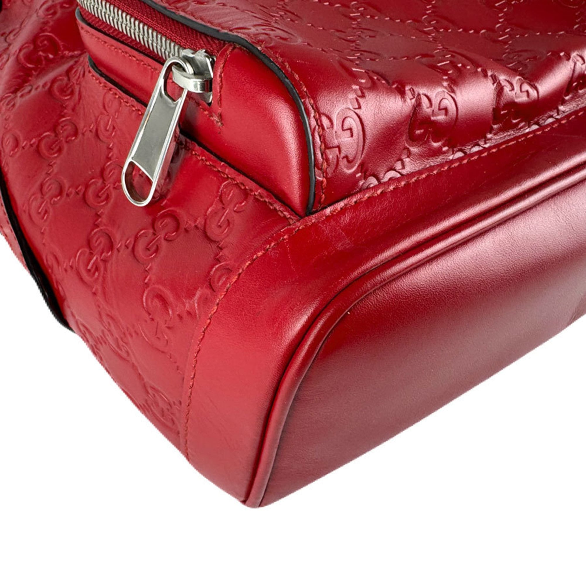 Gucci Red Color Leather Backpack (Pre-Owned)