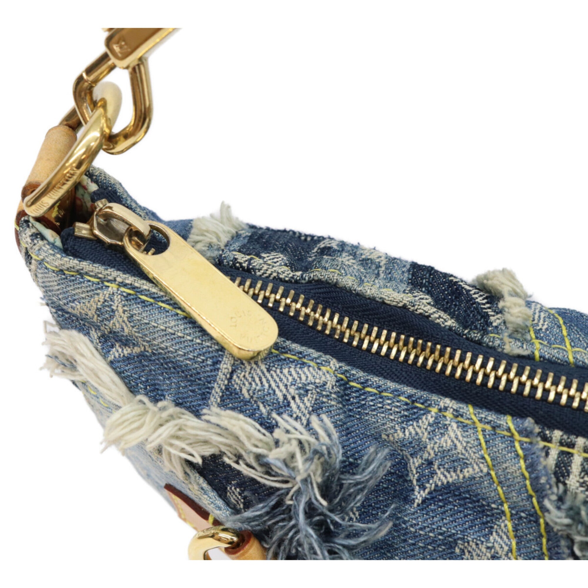 Louis Vuitton Blue Brown Monogram Denim Shoulder Bag (Pre-Owned)